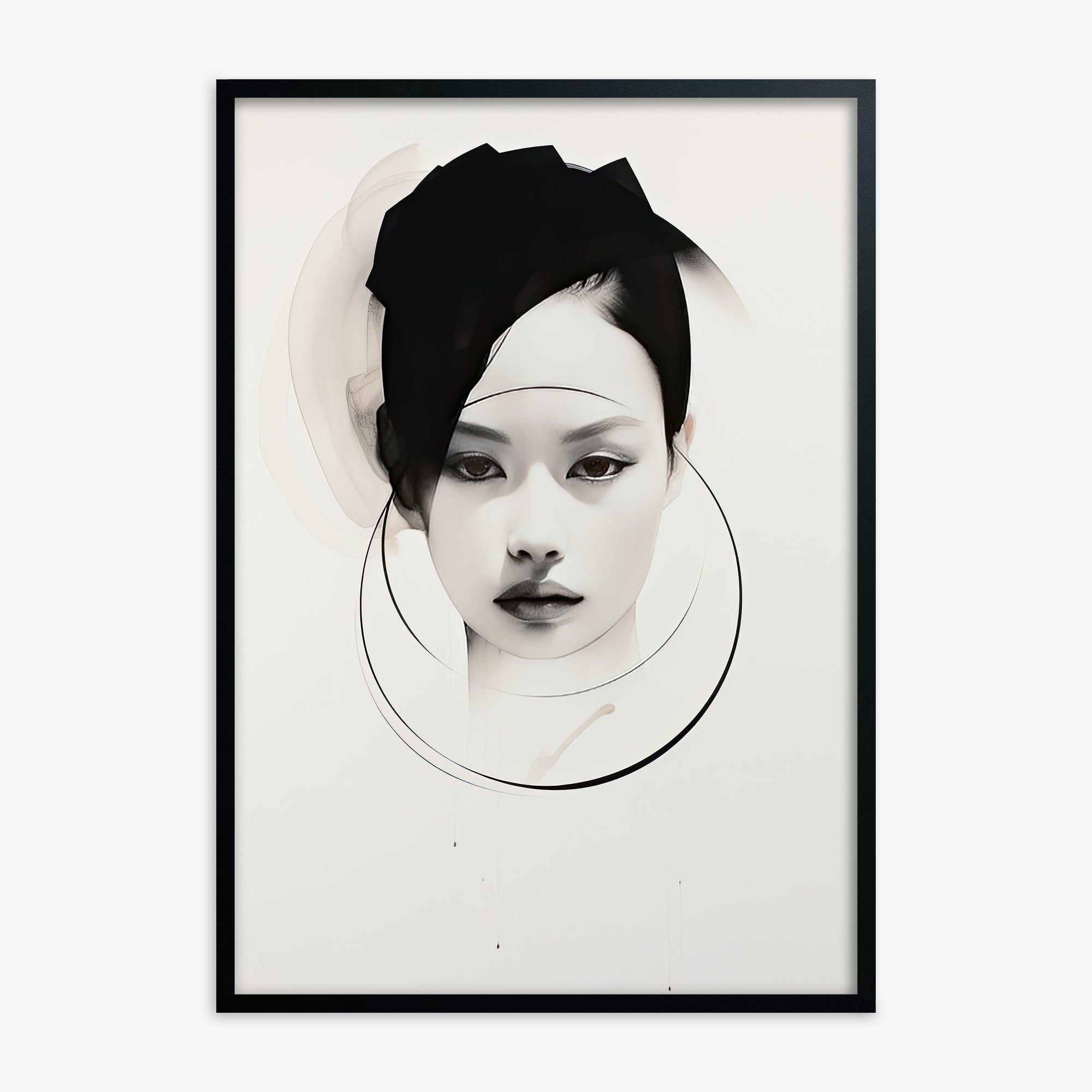Encircled Gaze, Black Framed Poster With Black Frame