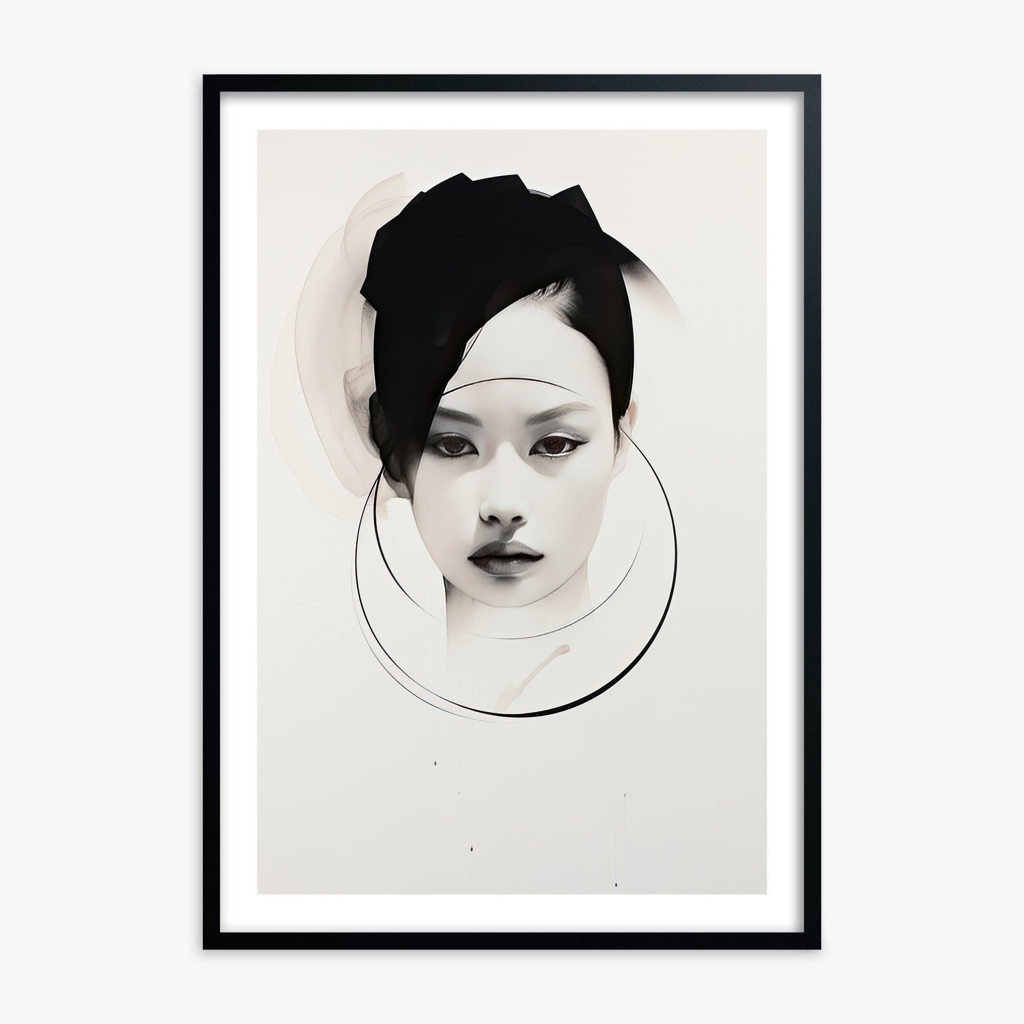 Encircled Gaze, Black Framed Poster With Black Frame