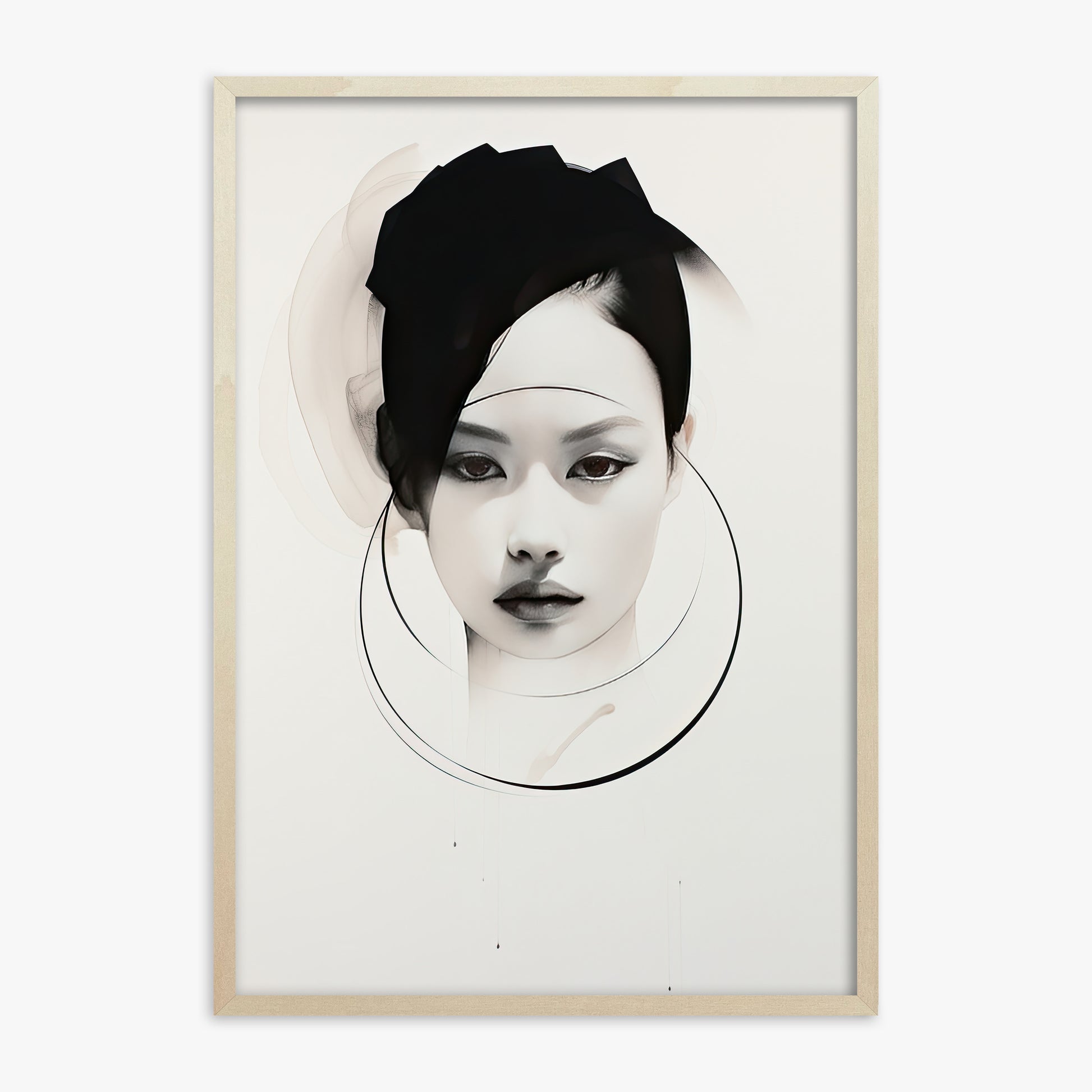 Encircled Gaze, 70x100cm Framed Art Reproduction With Lime Wood Frame