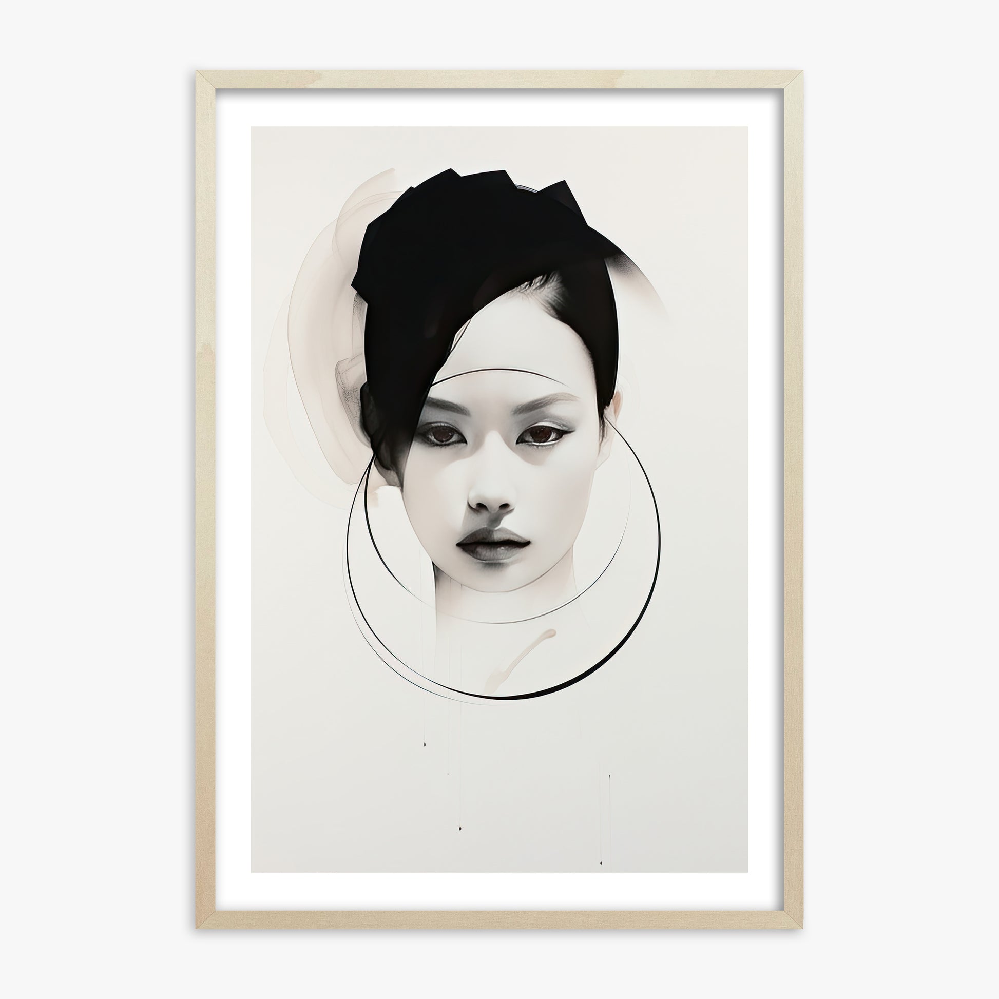 Encircled Gaze, 70x100cm Framed Art Reproduction With Lime Wood Frame