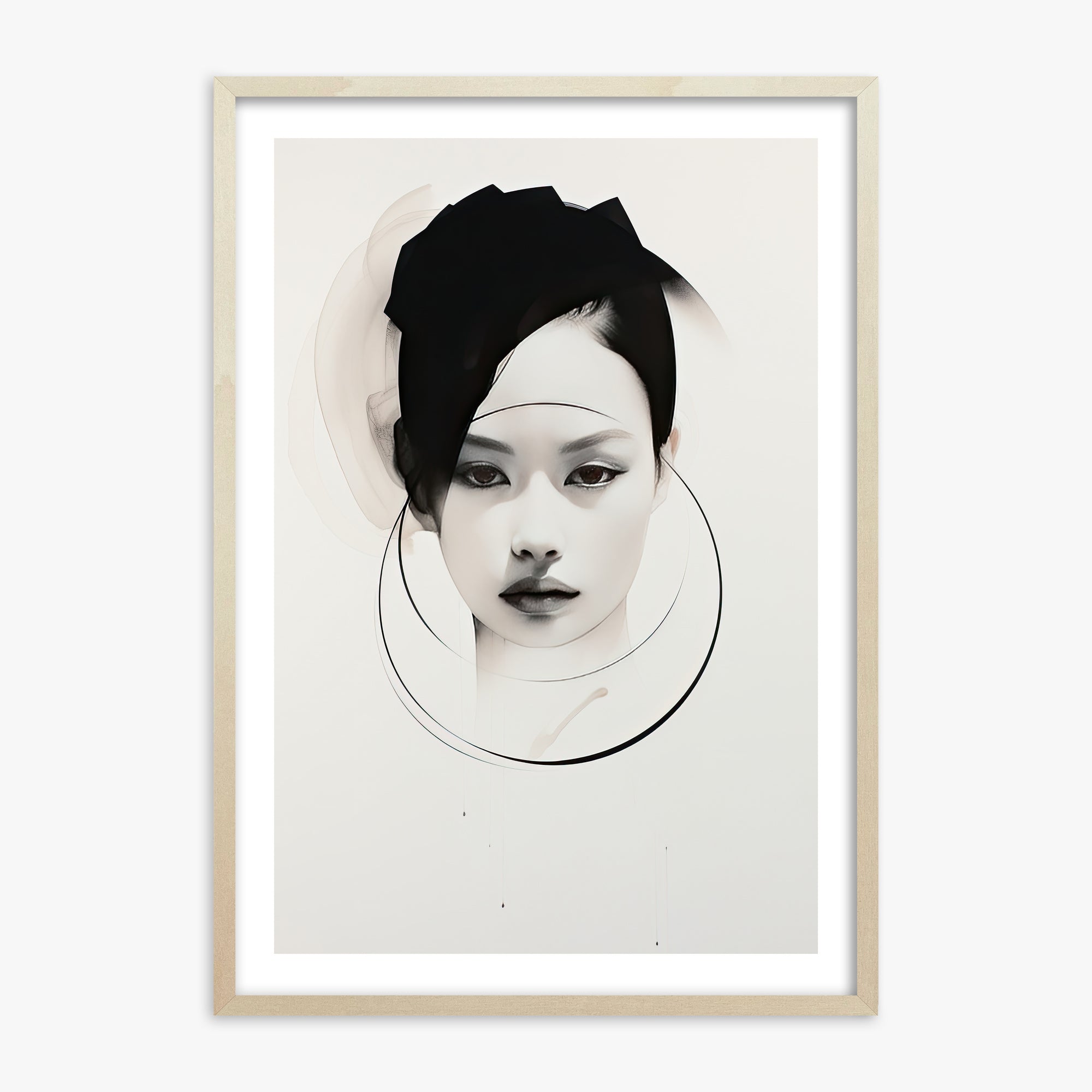 Encircled Gaze, 70x100cm Framed Art Reproduction With Lime Wood Frame