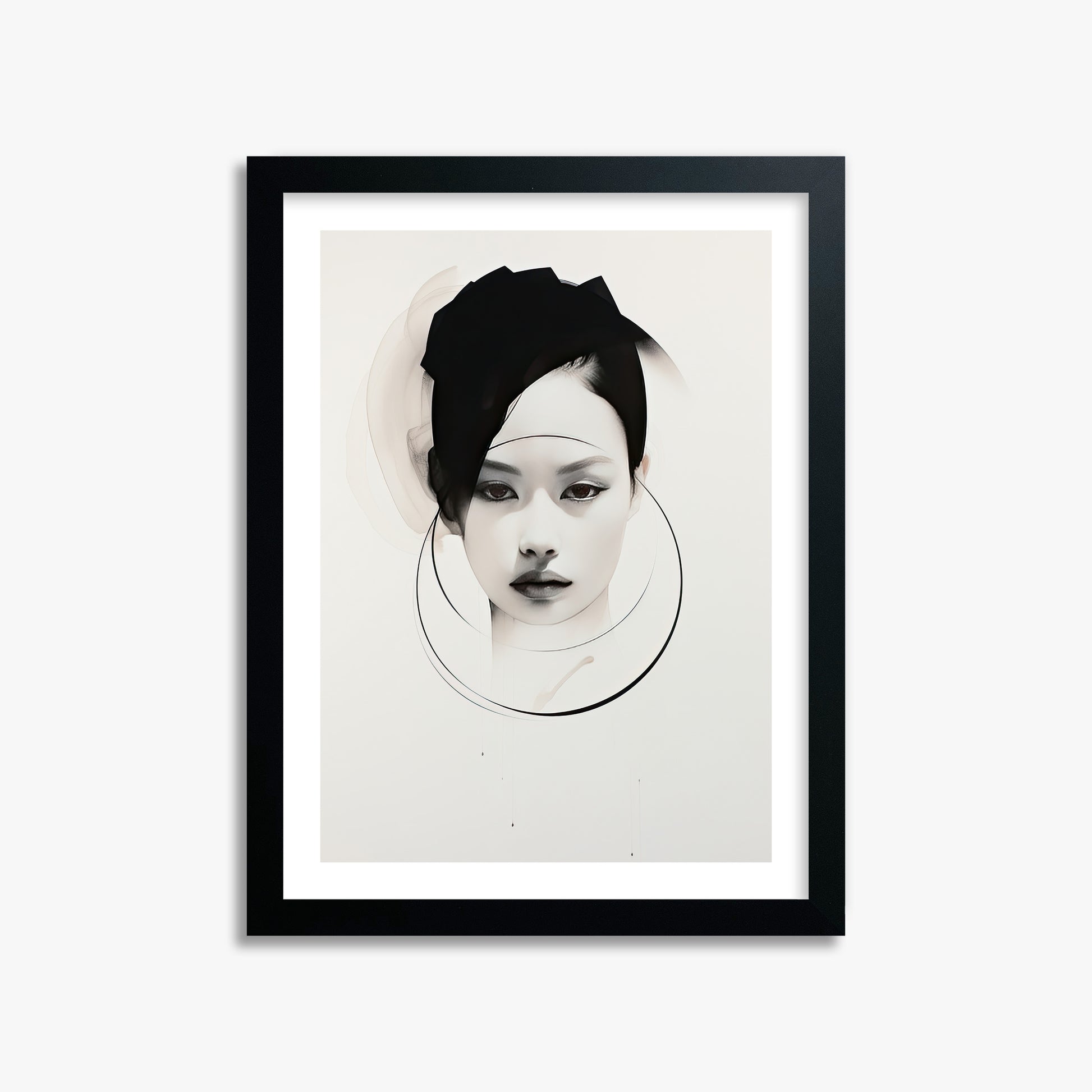 Encircled Gaze, 30x40cm Black Framed Art Reproduction