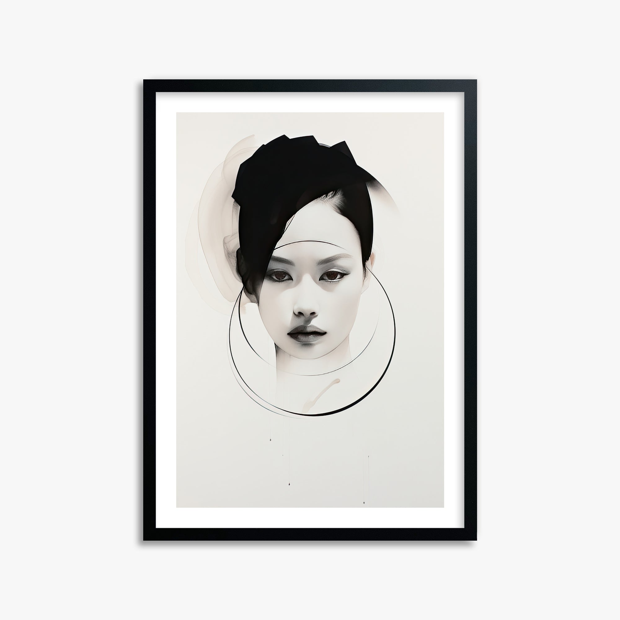 Encircled Gaze, 50x70cm Black Framed Art Reproduction