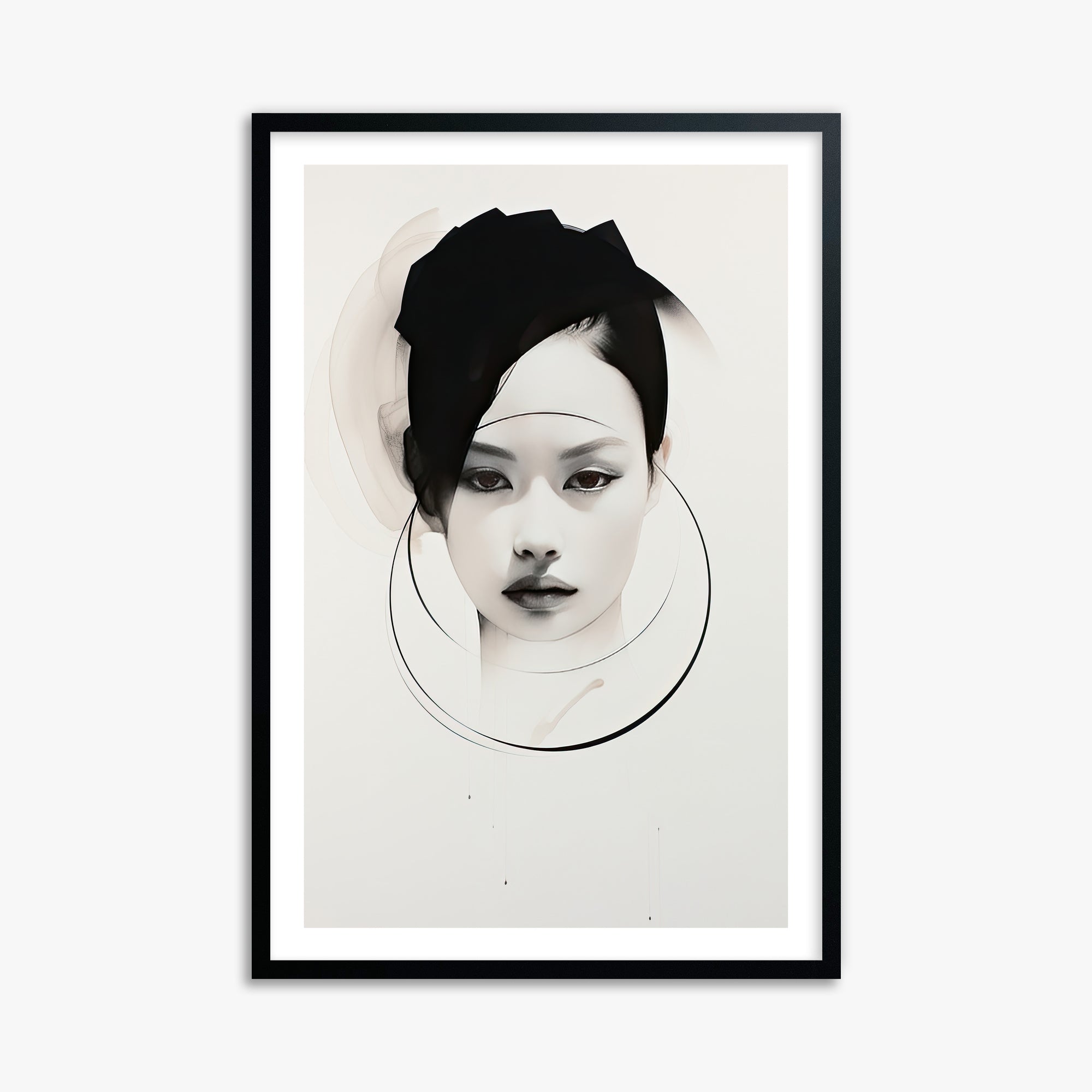 Encircled Gaze, 61x91cm Black Framed Art Reproduction