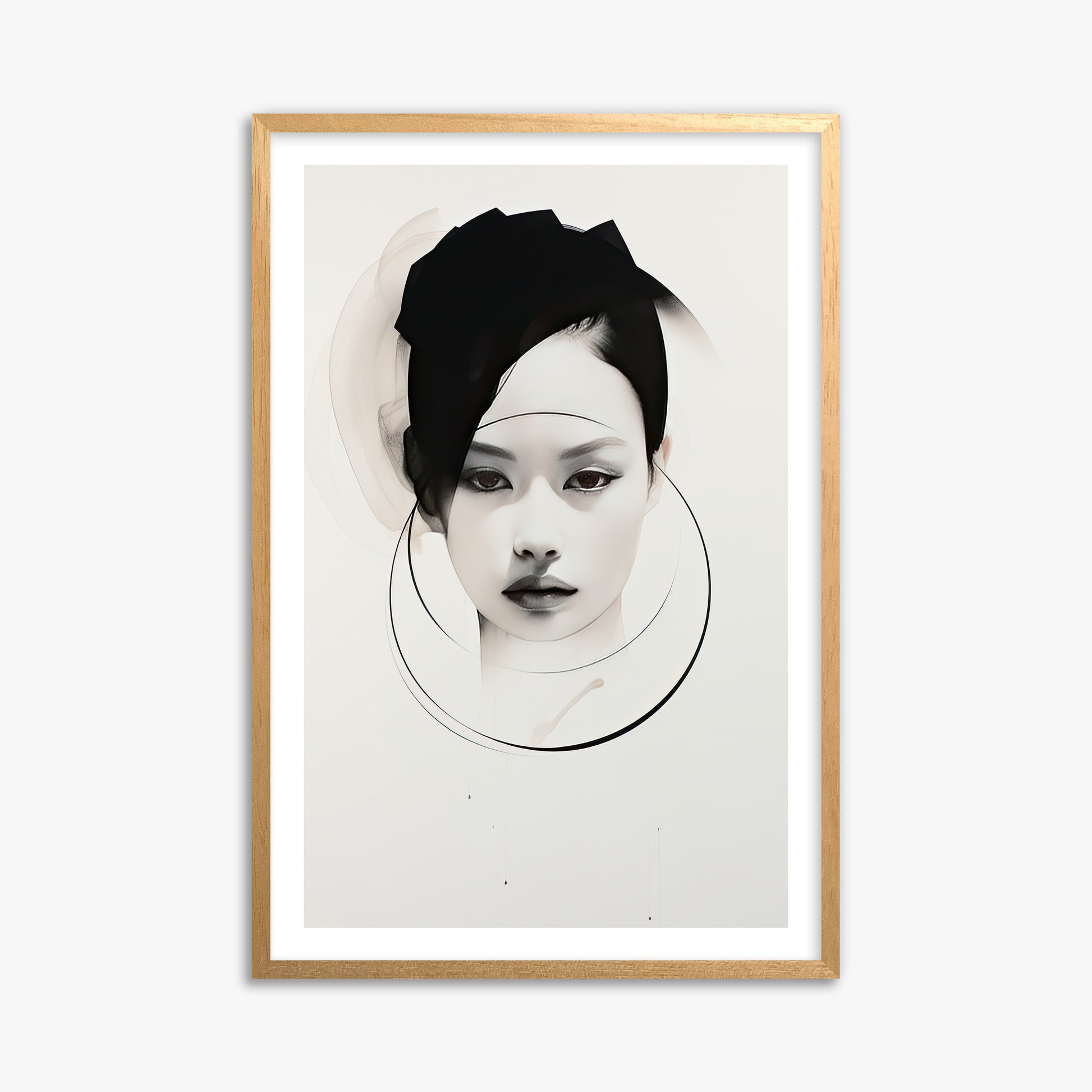 Encircled Gaze, 61x91cm Oak Framed Art Reproduction