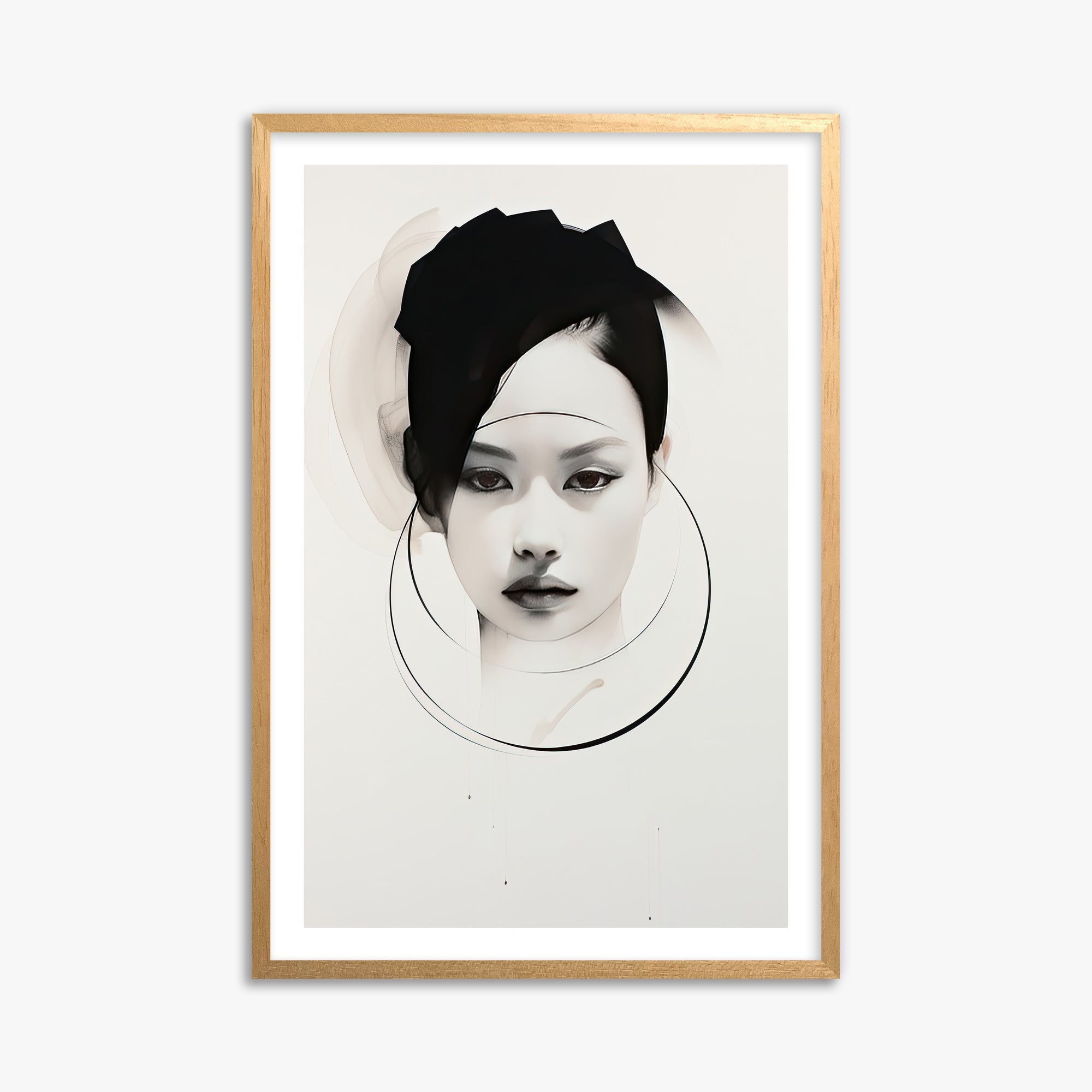 Encircled Gaze, 61x91cm Oak Framed Art Reproduction