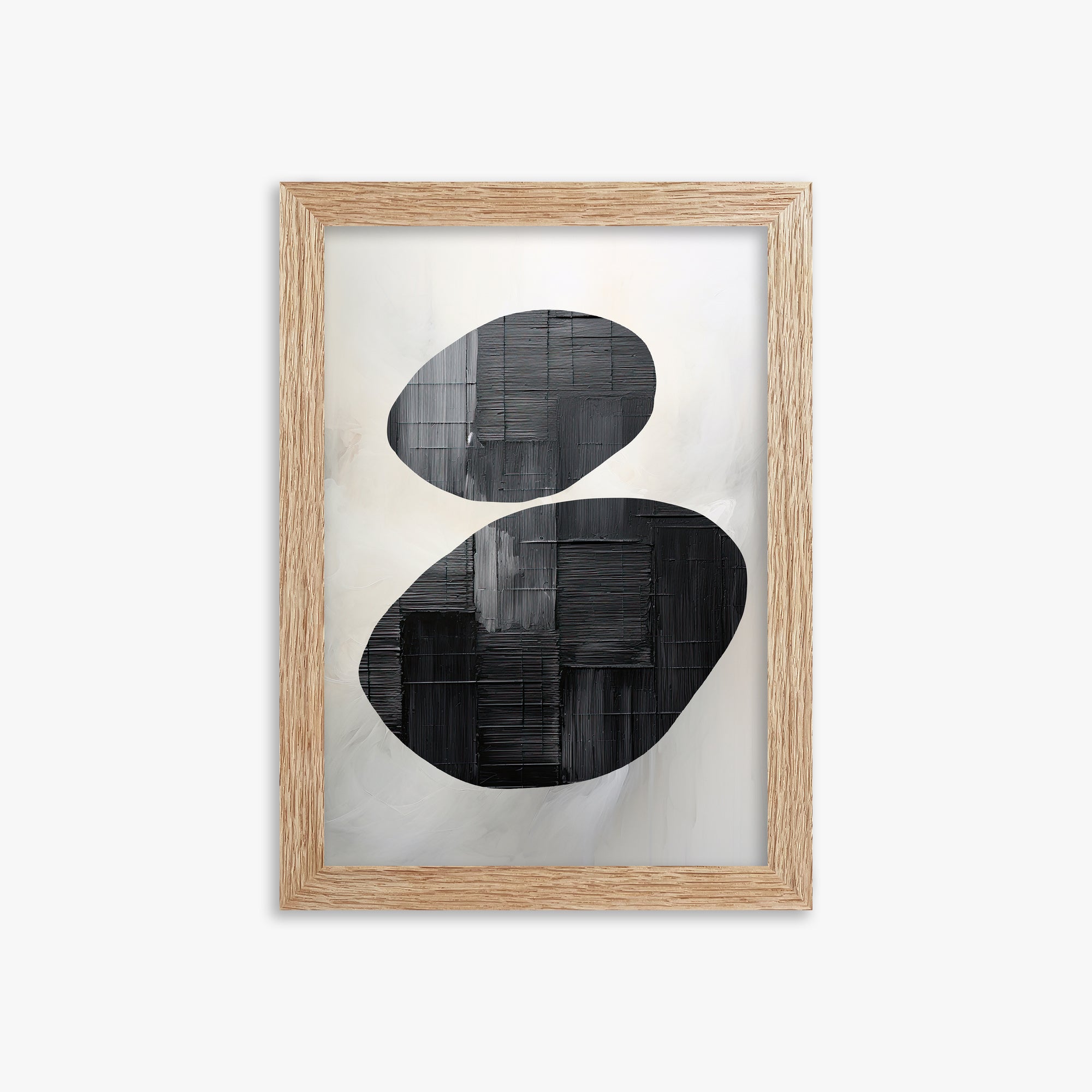 Balanced Echoes, 21x30cm Framed Art Reproduction With Raw Oak Frame