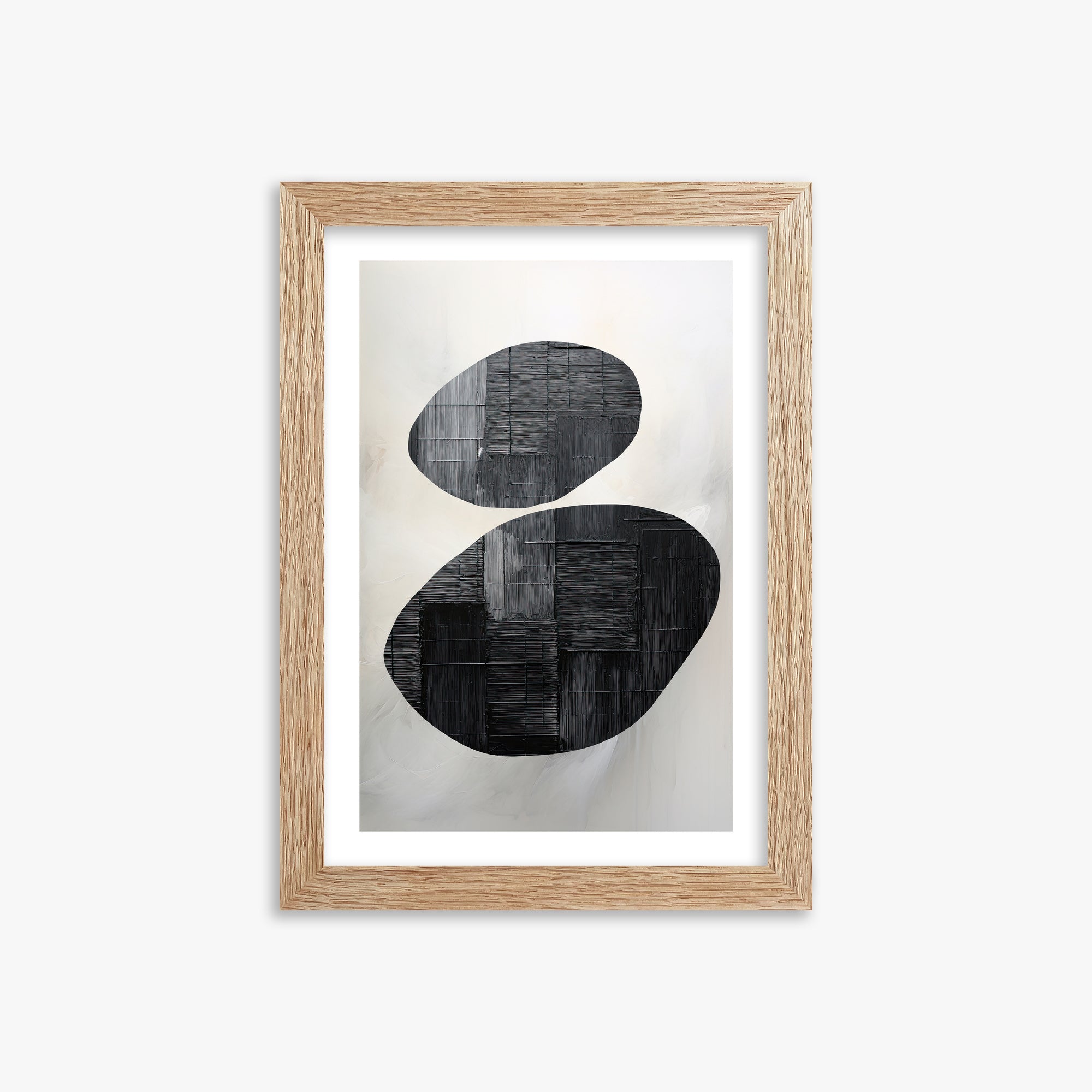 Balanced Echoes, 21x30cm Framed Art Reproduction With Raw Oak Frame
