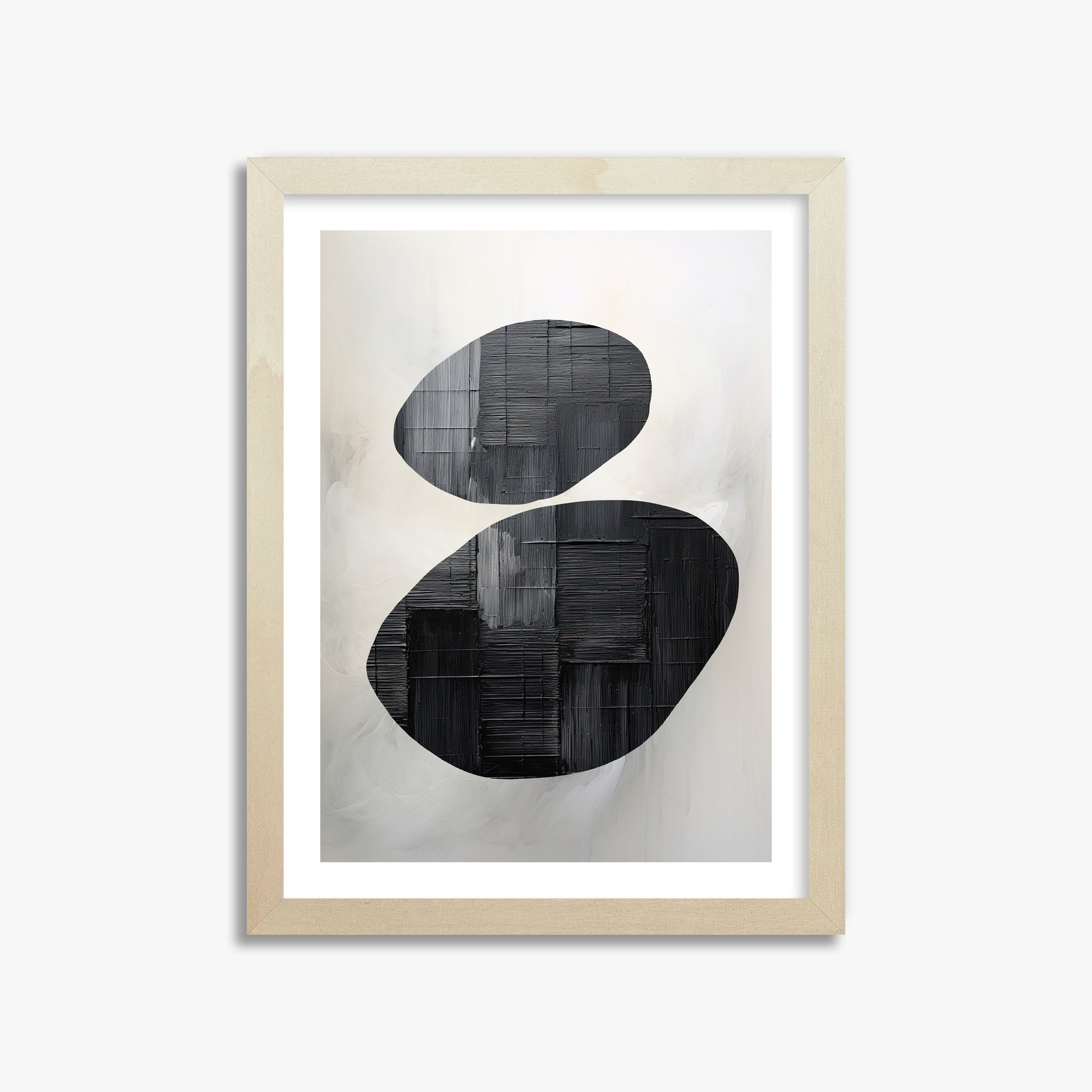 Balanced Echoes, 30x40cm Framed Art Reproduction With Lime Wood Frame