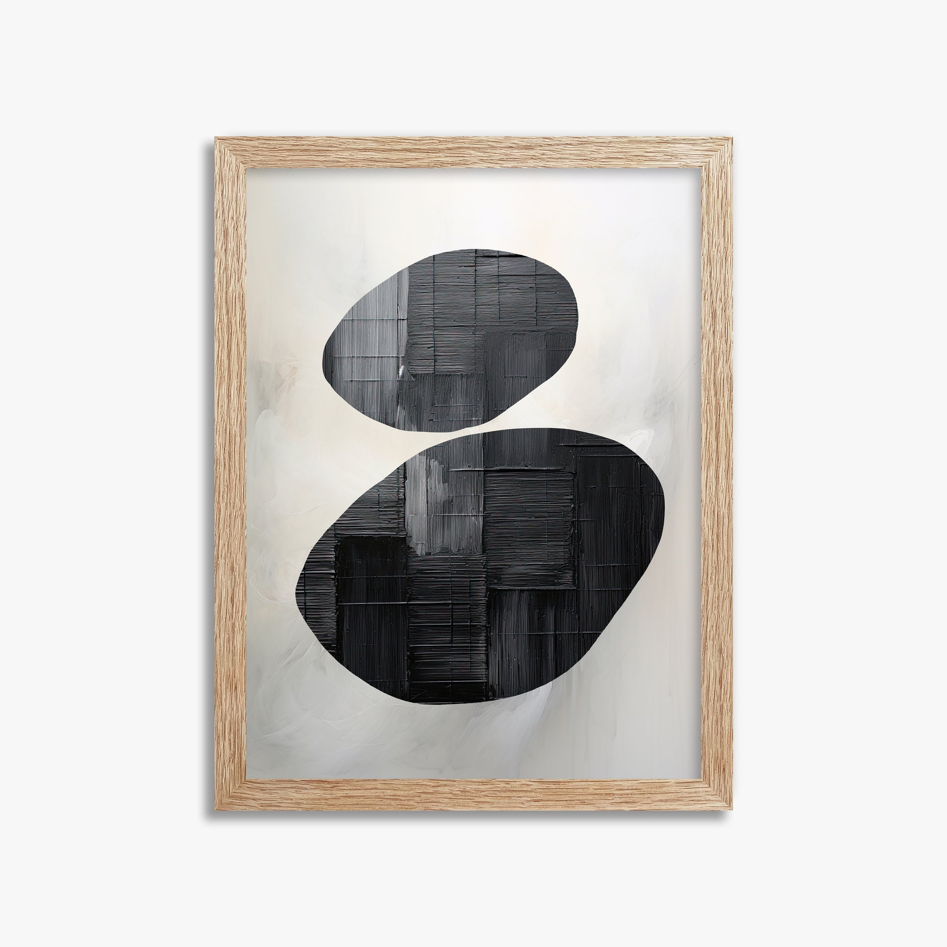 Balanced Echoes, 30x40cm Framed Art Reproduction With Raw Oak Frame
