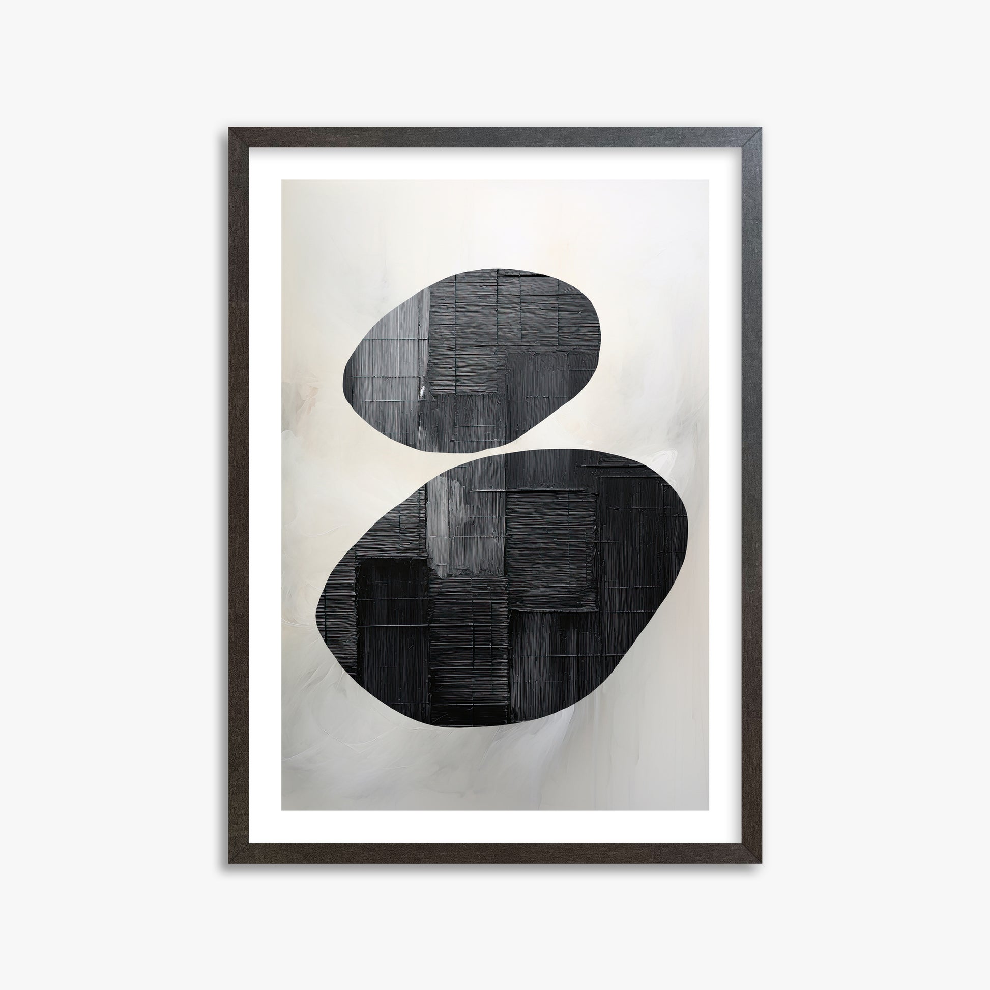 Balanced Echoes, 50x70cm Framed Art Reproduction With Espresso Frame