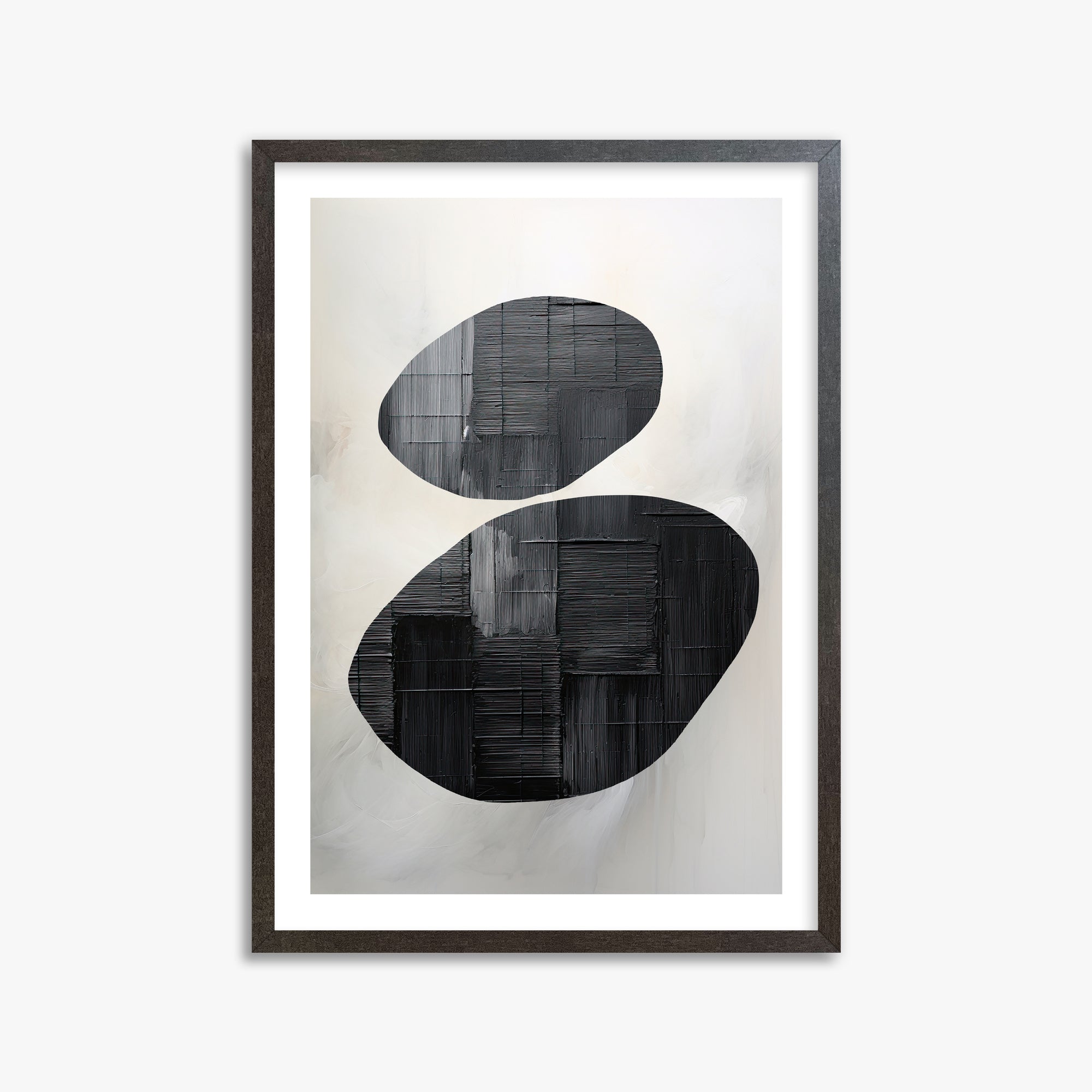 Balanced Echoes, 50x70cm Framed Art Reproduction With Espresso Frame