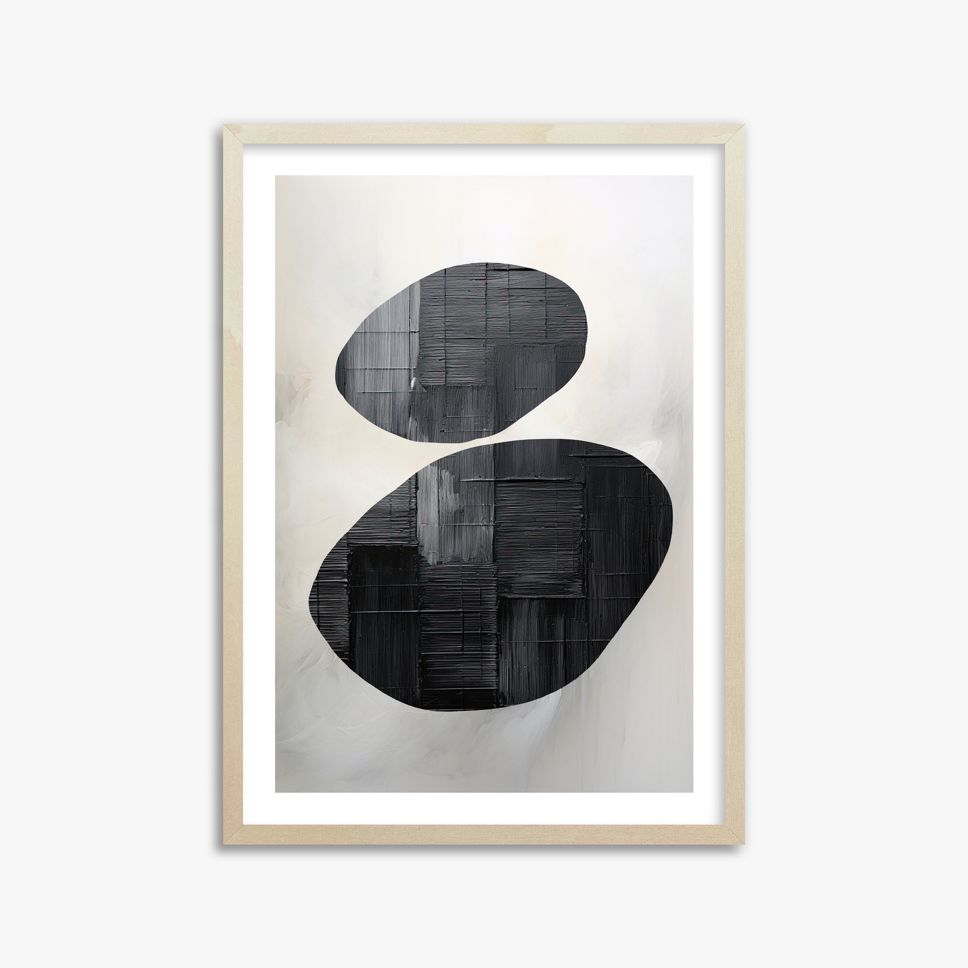 Balanced Echoes, 50x70cm Framed Art Reproduction With Lime Wood Frame