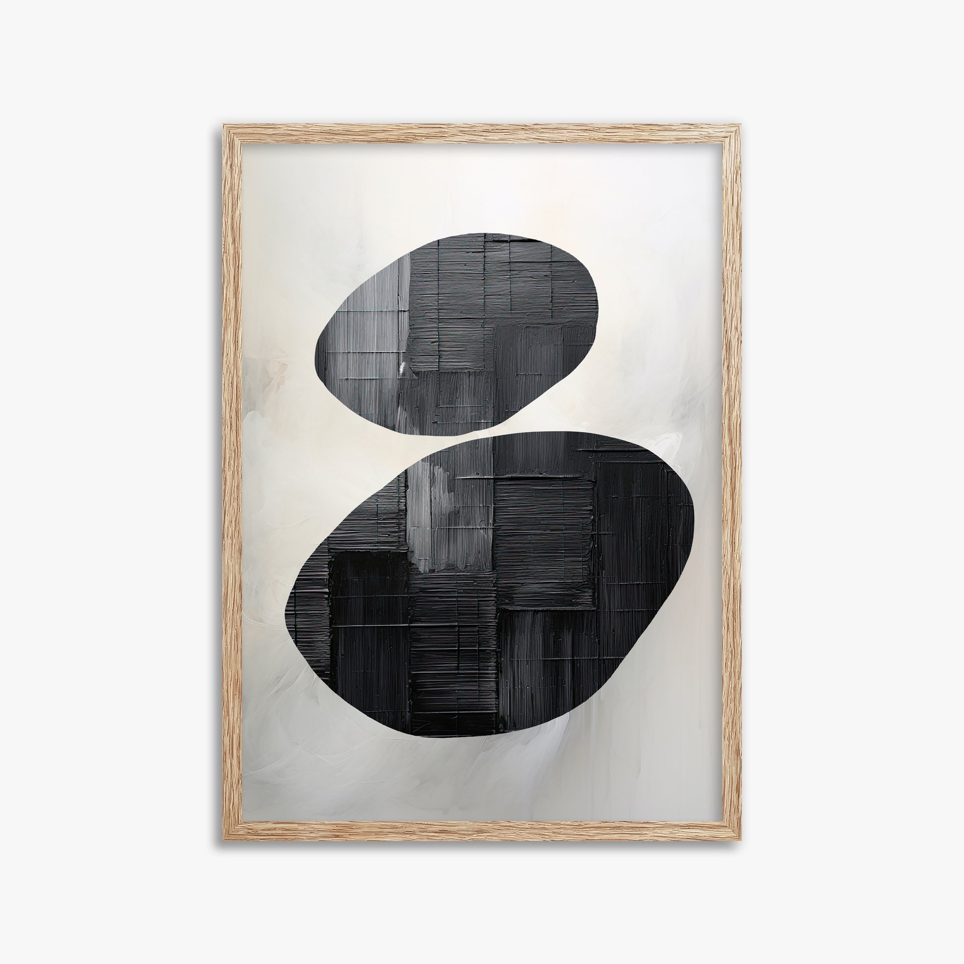 Balanced Echoes, 50x70cm Framed Art Reproduction With Raw Oak Frame