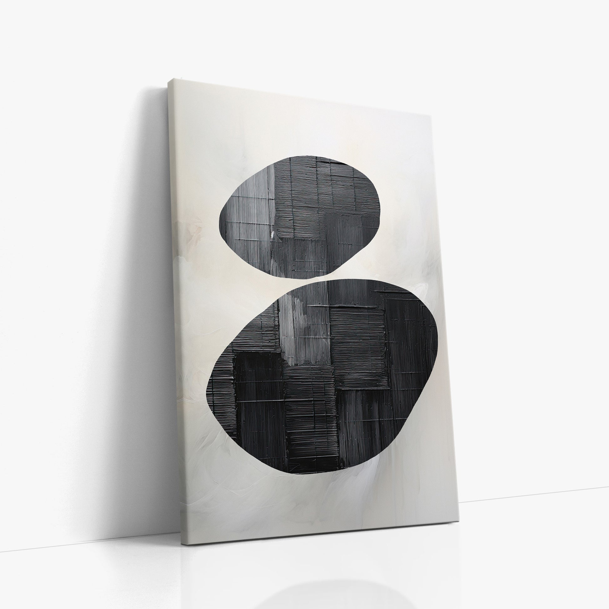 Balanced Echoes, 60x90cm Satin Canvas Art Reproduction Left Angle