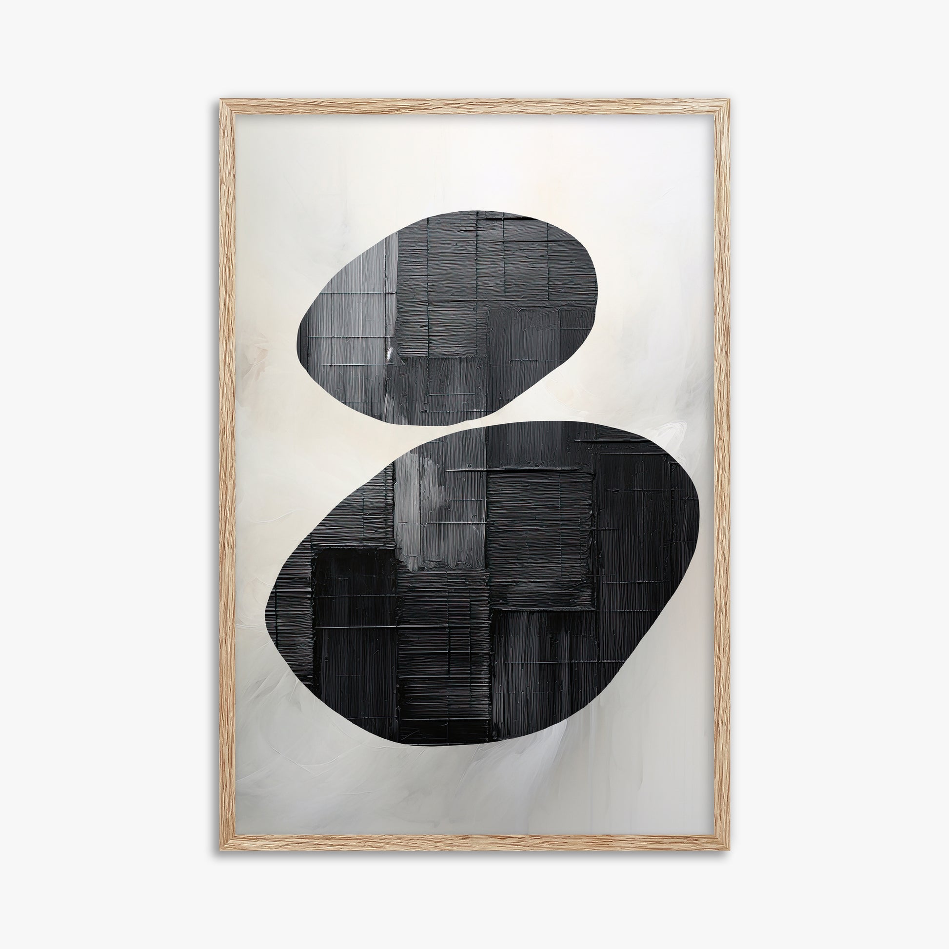Balanced Echoes, 61x91cm Framed Art Reproduction With Raw Oak Frame