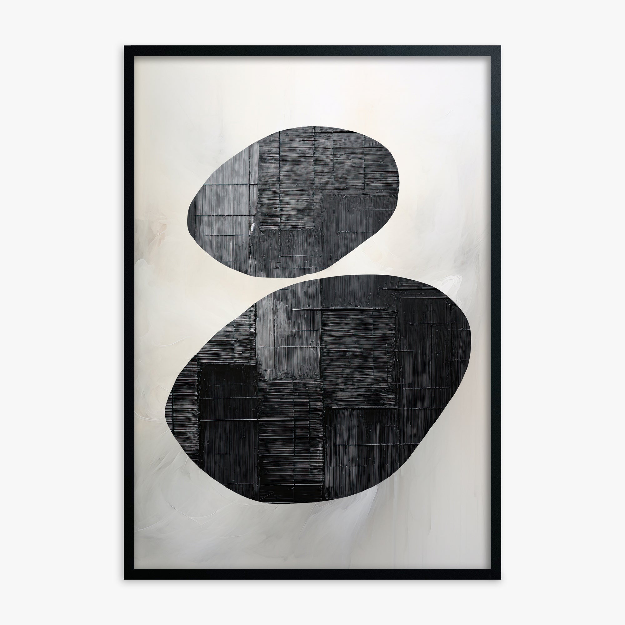 Balanced Echoes, Black Framed Poster With Black Frame