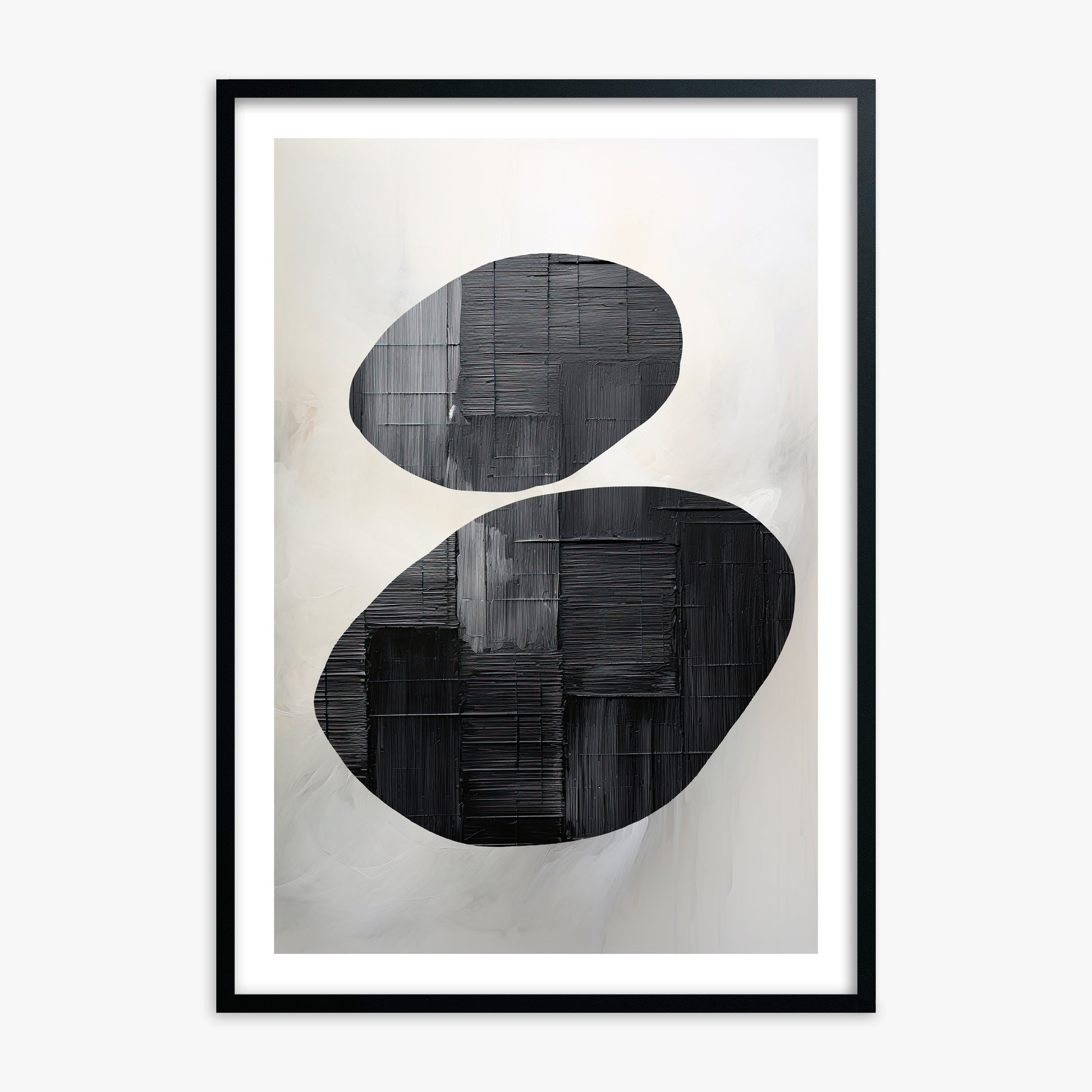 Balanced Echoes, Black Framed Poster With Black Frame