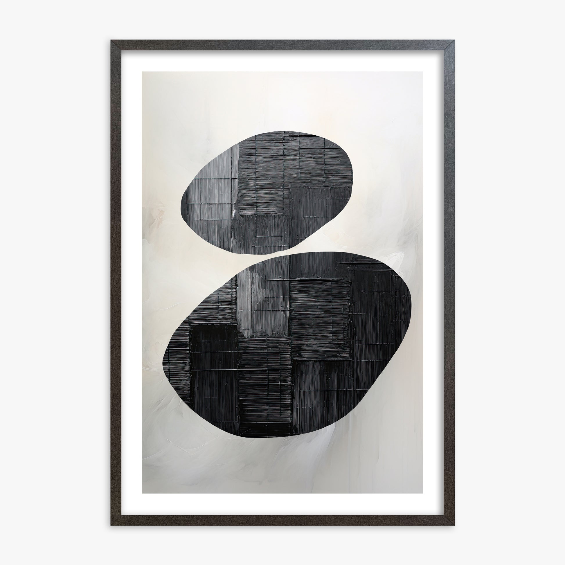 Balanced Echoes, 70x100cm Framed Art Reproduction With Espresso Frame