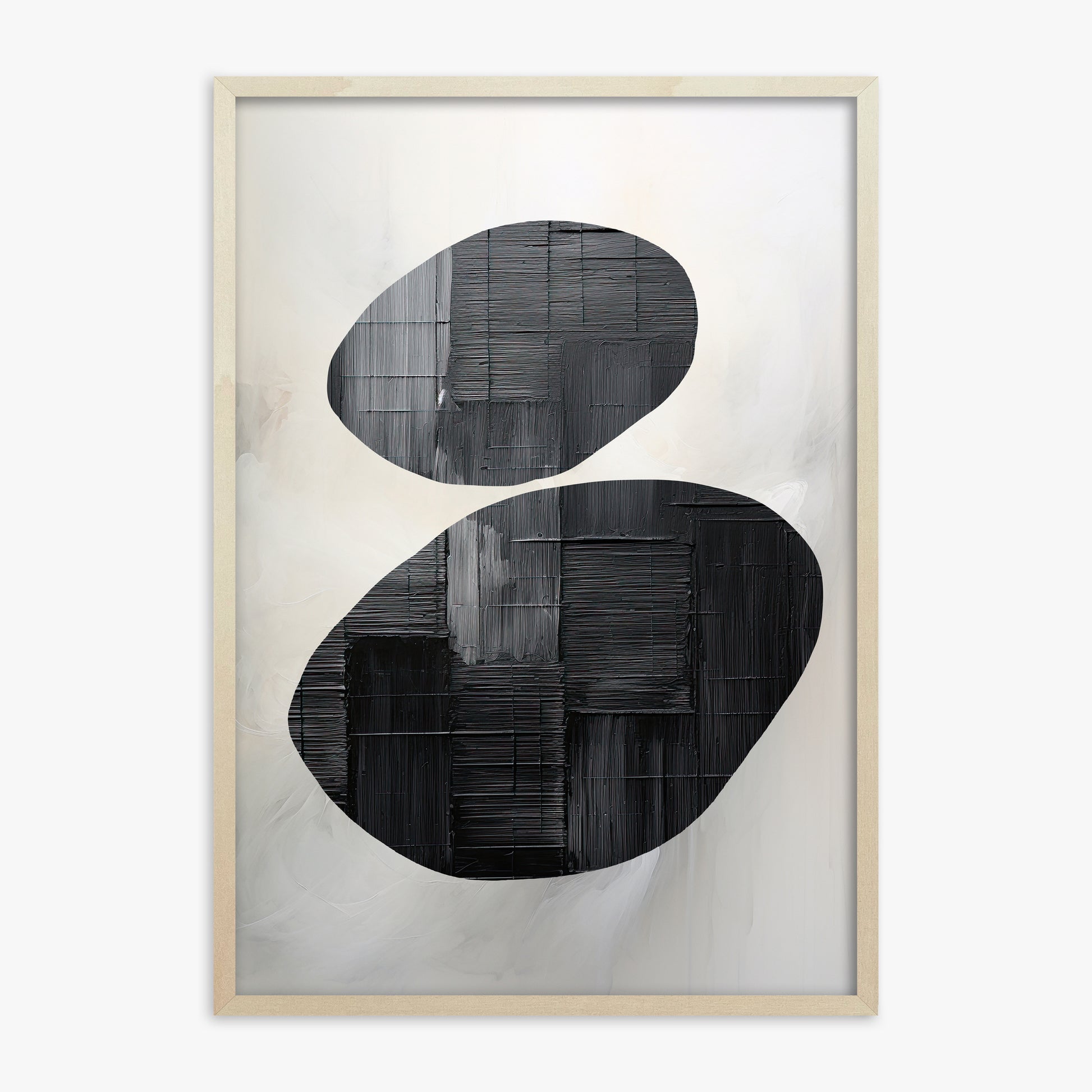 Balanced Echoes, 70x100cm Framed Art Reproduction With Lime Wood Frame