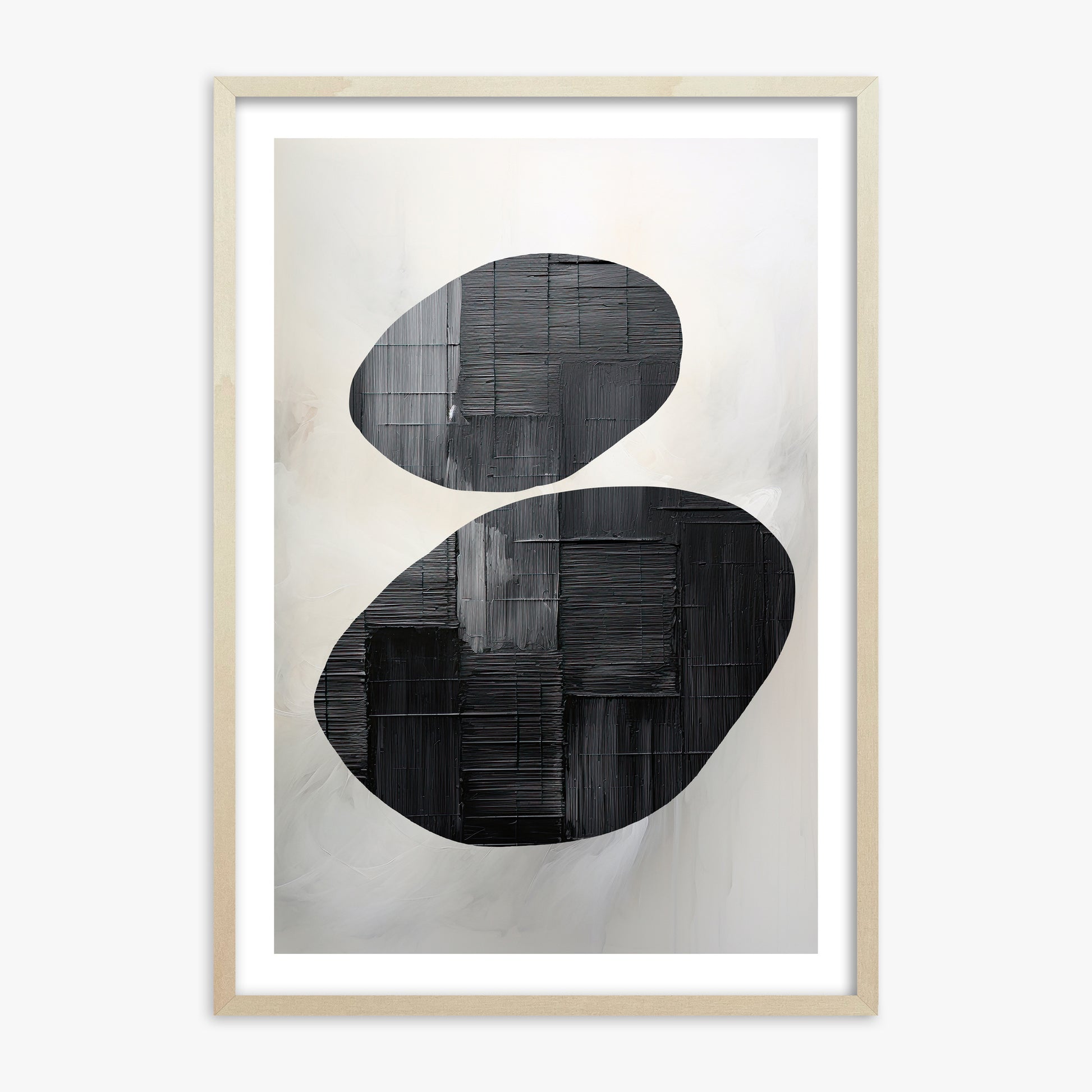 Balanced Echoes, 70x100cm Framed Art Reproduction With Lime Wood Frame