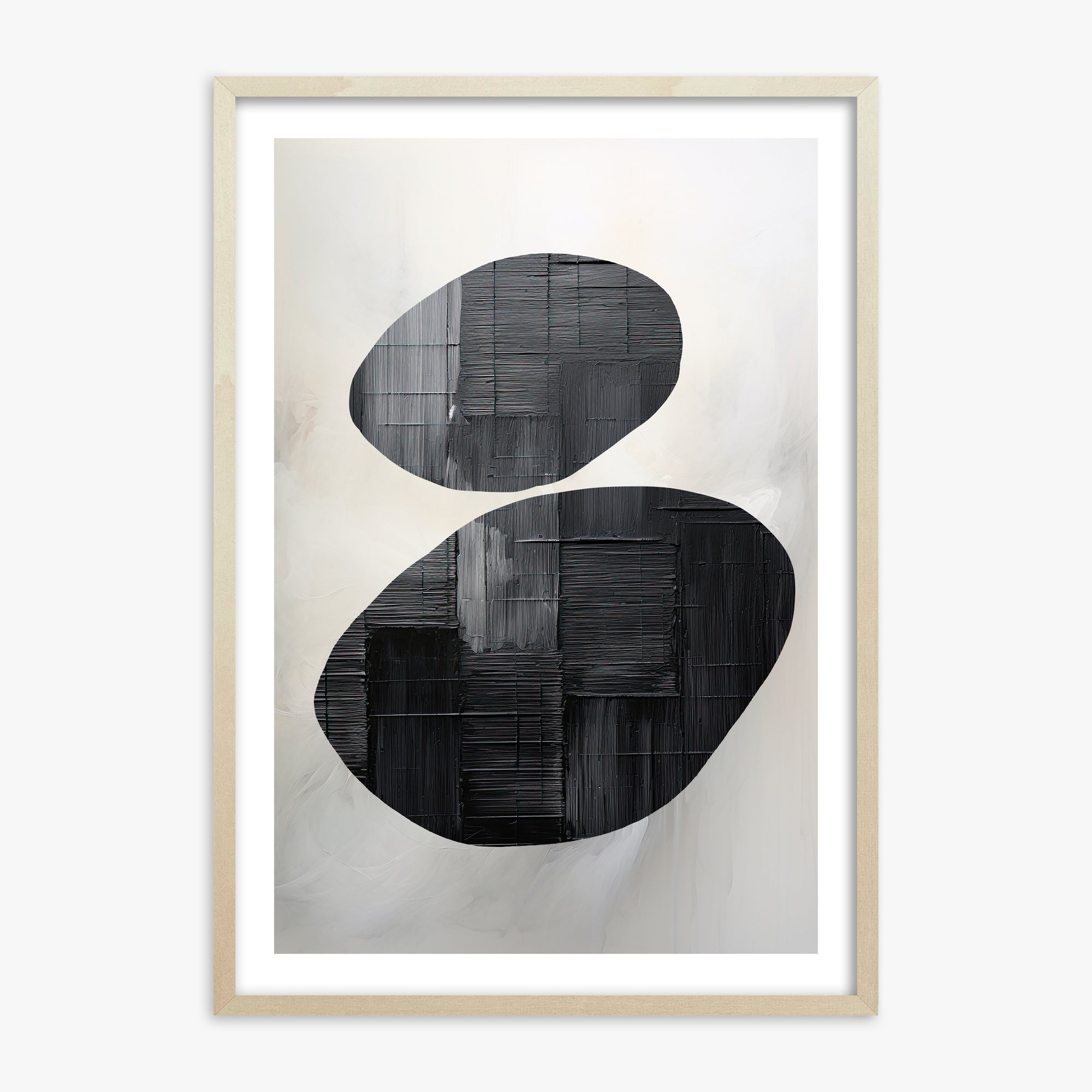 Balanced Echoes, 70x100cm Framed Art Reproduction With Lime Wood Frame