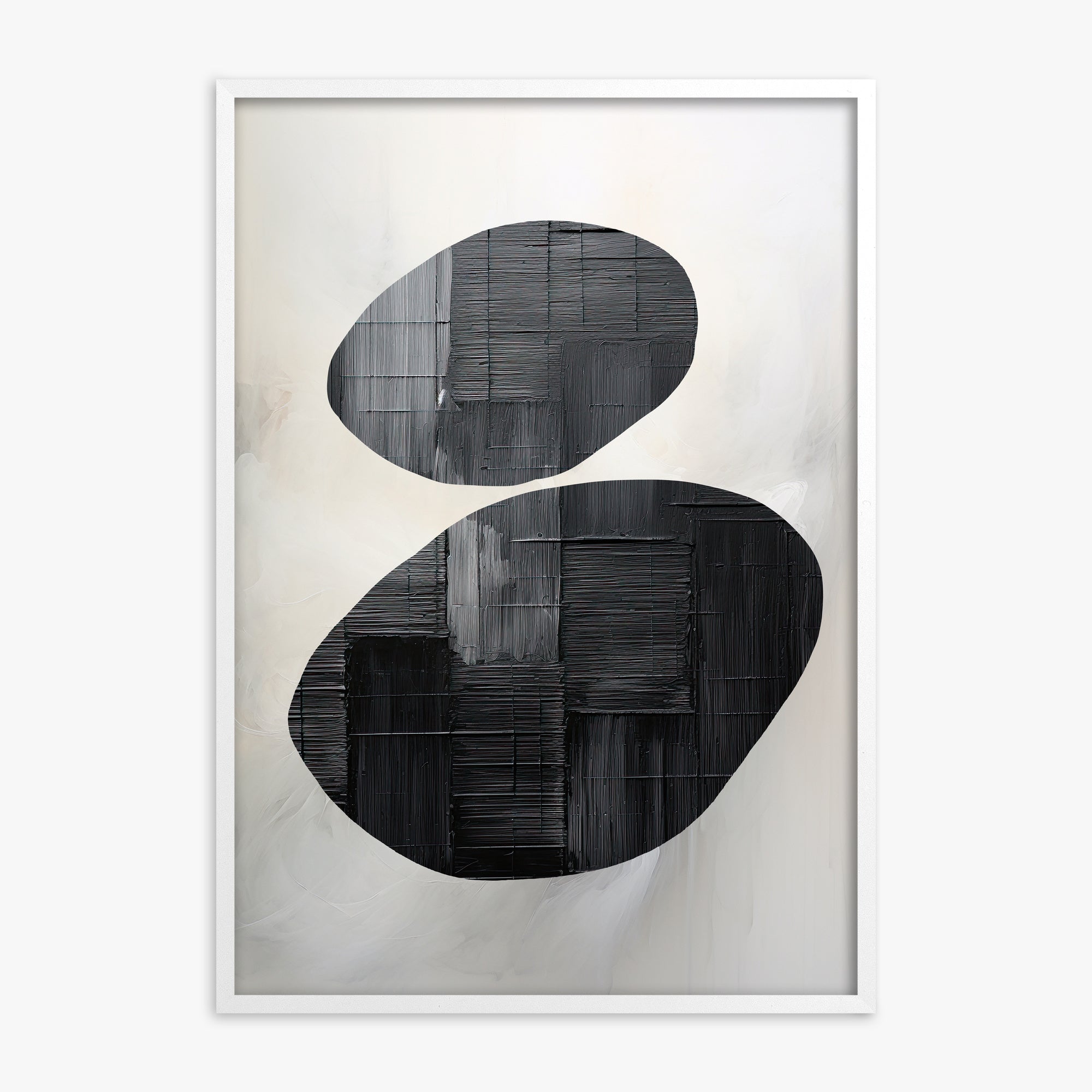 Balanced Echoes, White Framed Poster With White Frame