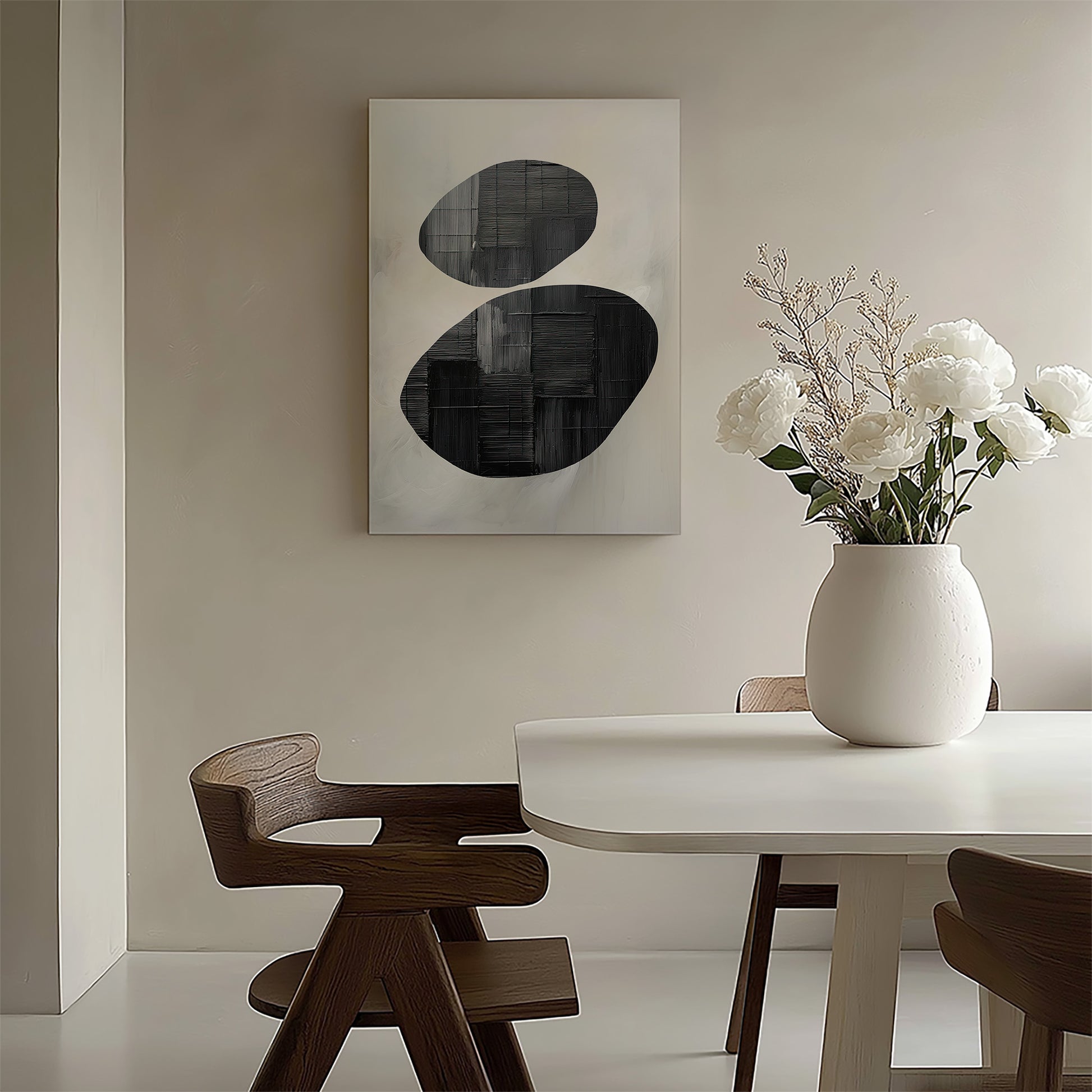 Design Concept No. 58 for Balanced Echoes Japanese Satin Canvas Wall Art