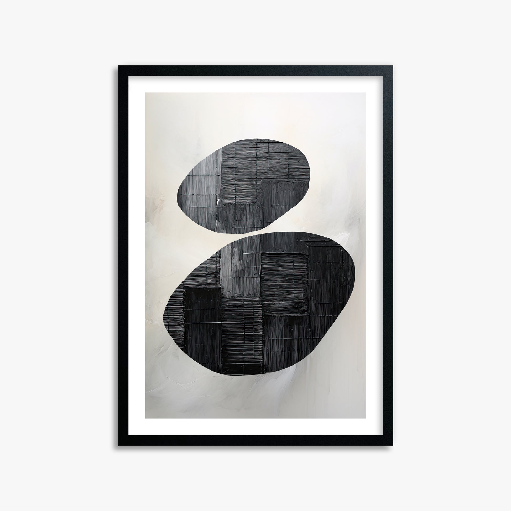 Balanced Echoes, 50x70cm Black Framed Art Reproduction