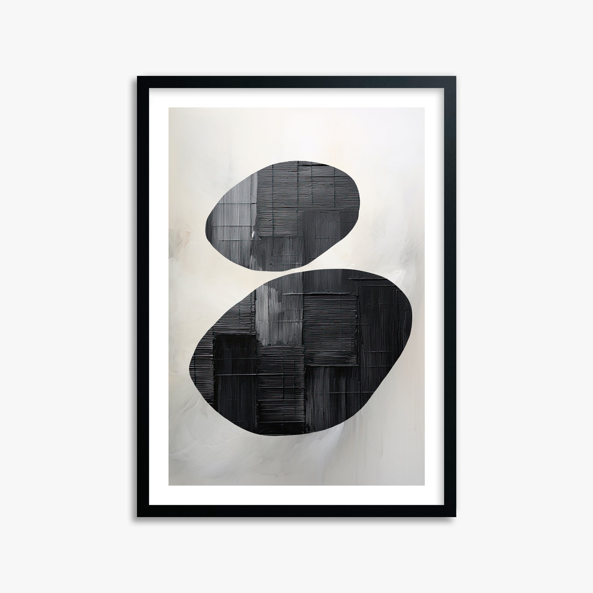 Balanced Echoes, 50x70cm Black Framed Art Reproduction
