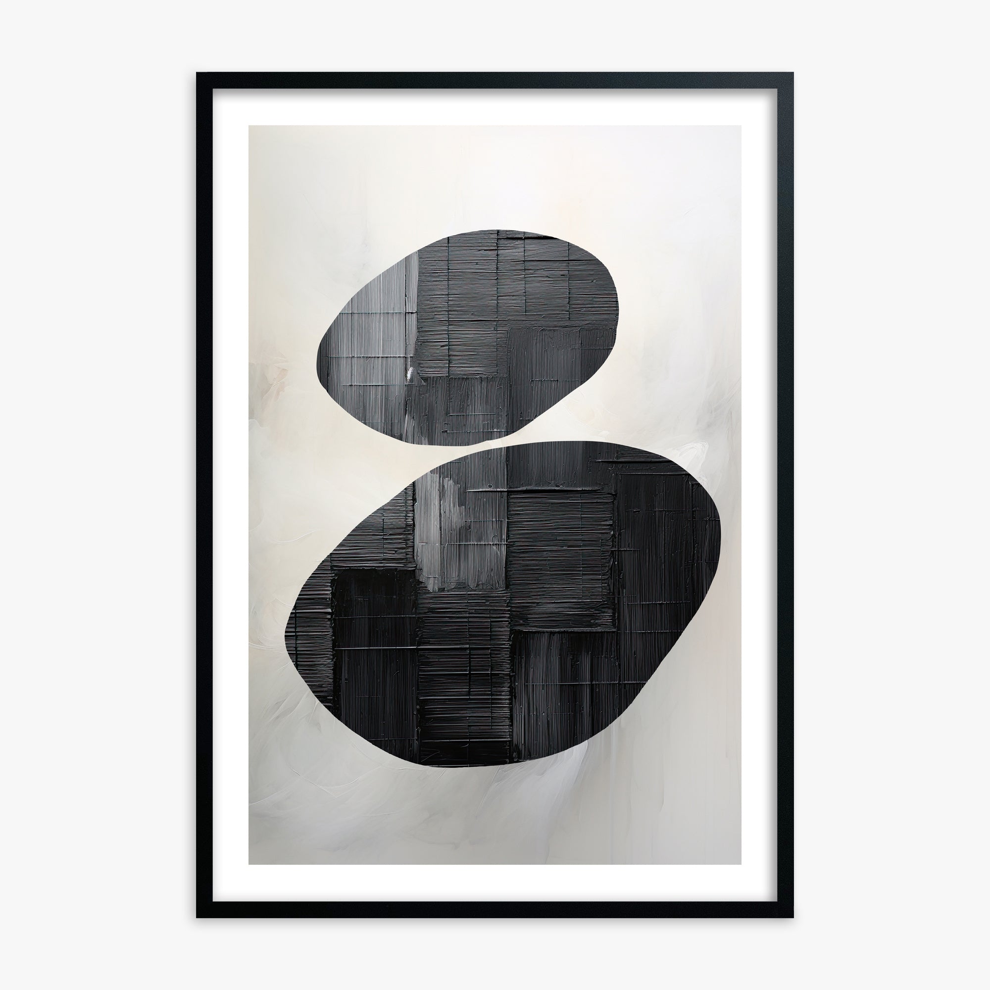Balanced Echoes, 70x100cm Black Framed Art Reproduction