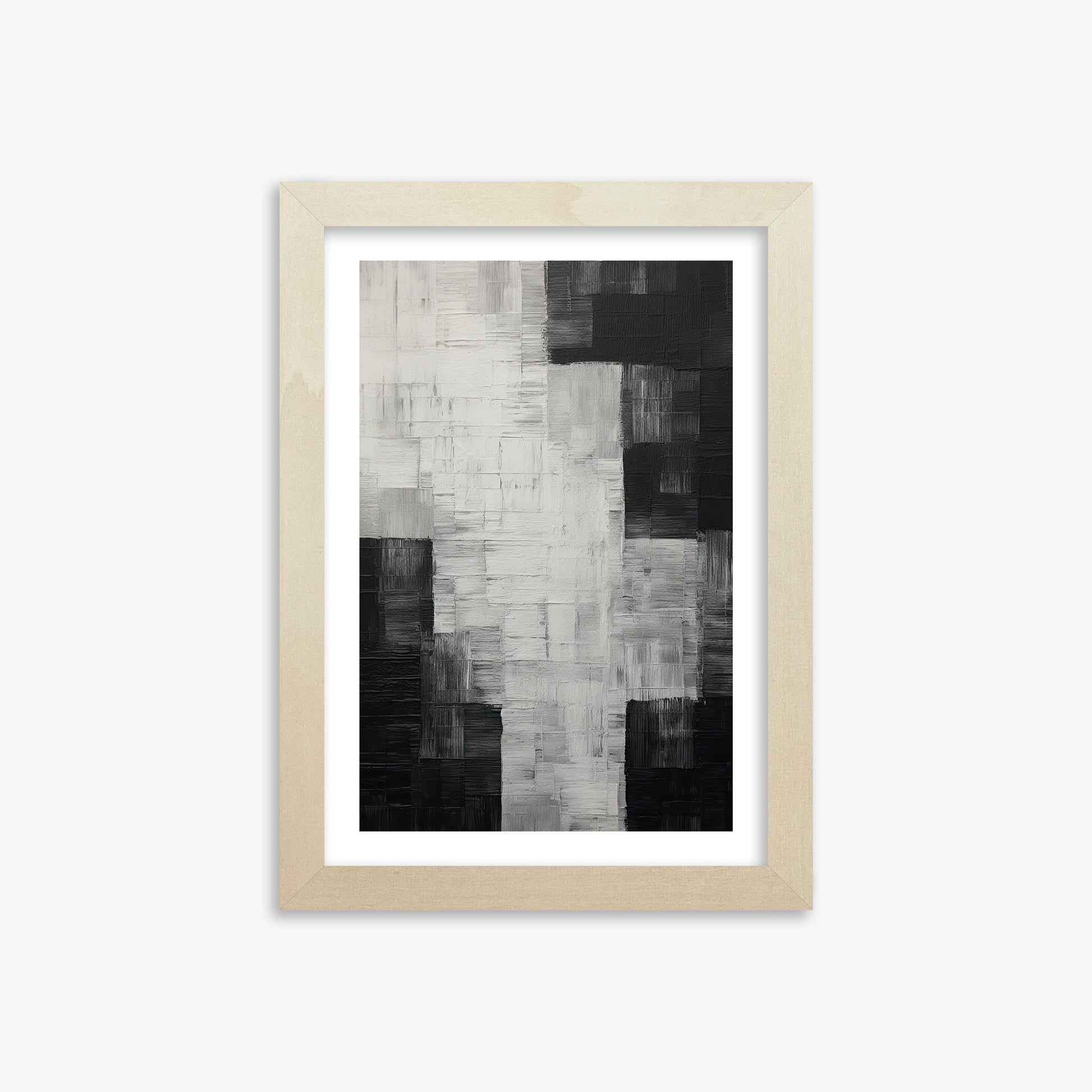 Monochrome Matrix, 21x30cm Framed Art Reproduction With Lime Wood Frame