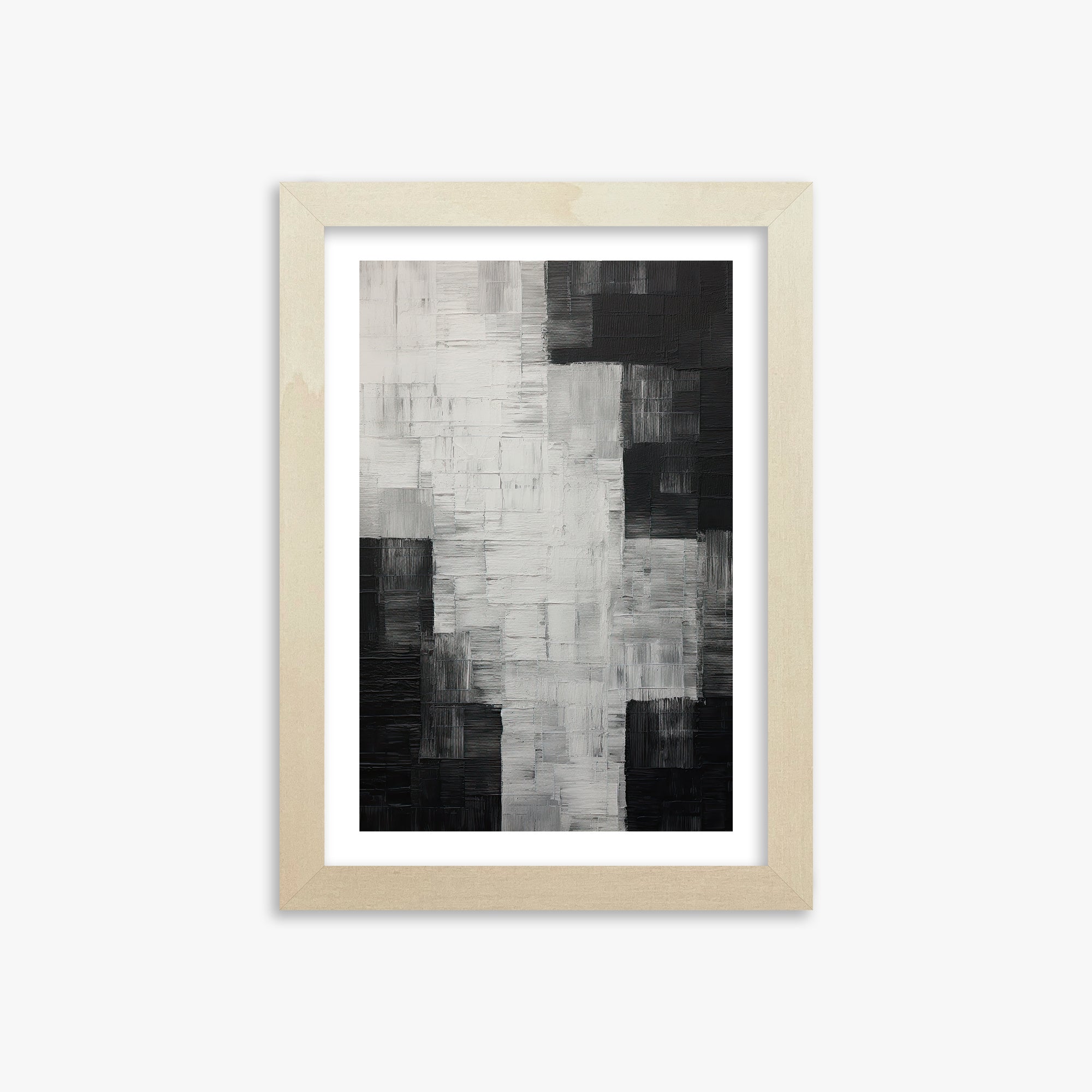Monochrome Matrix, 21x30cm Framed Art Reproduction With Lime Wood Frame