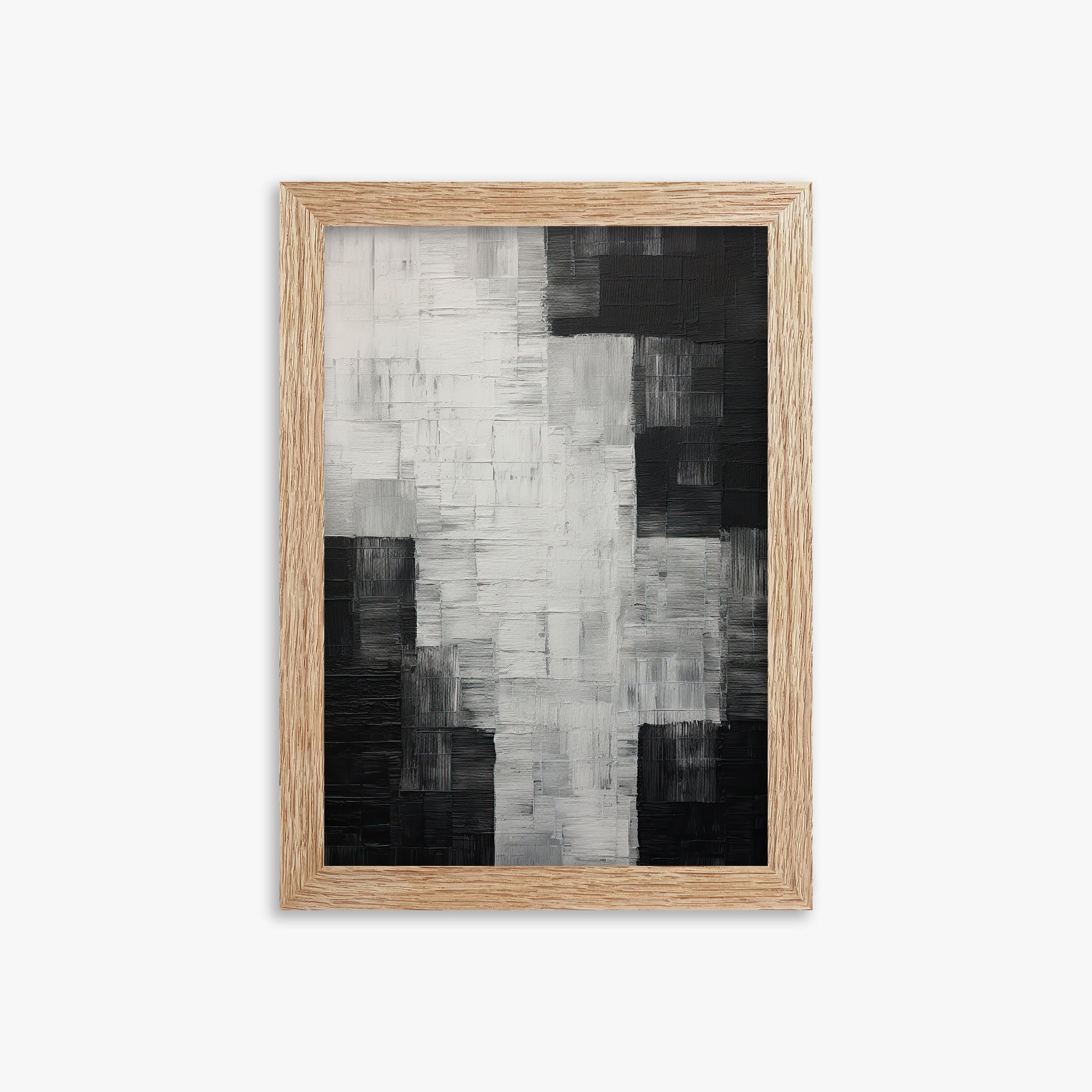 Monochrome Matrix, 21x30cm Framed Art Reproduction With Raw Oak Frame