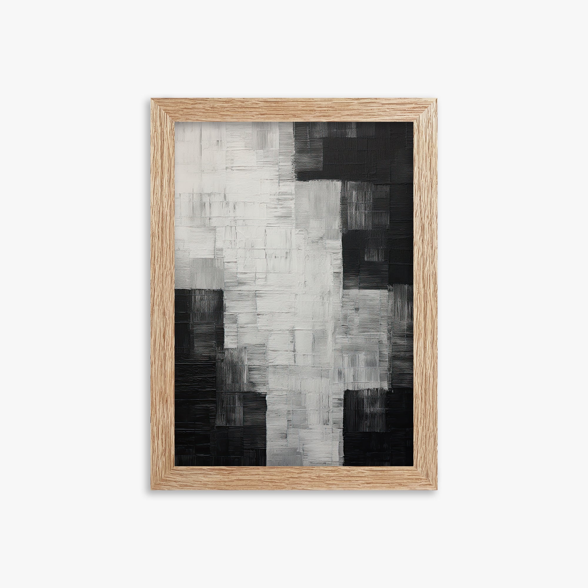 Monochrome Matrix, 21x30cm Framed Art Reproduction With Raw Oak Frame