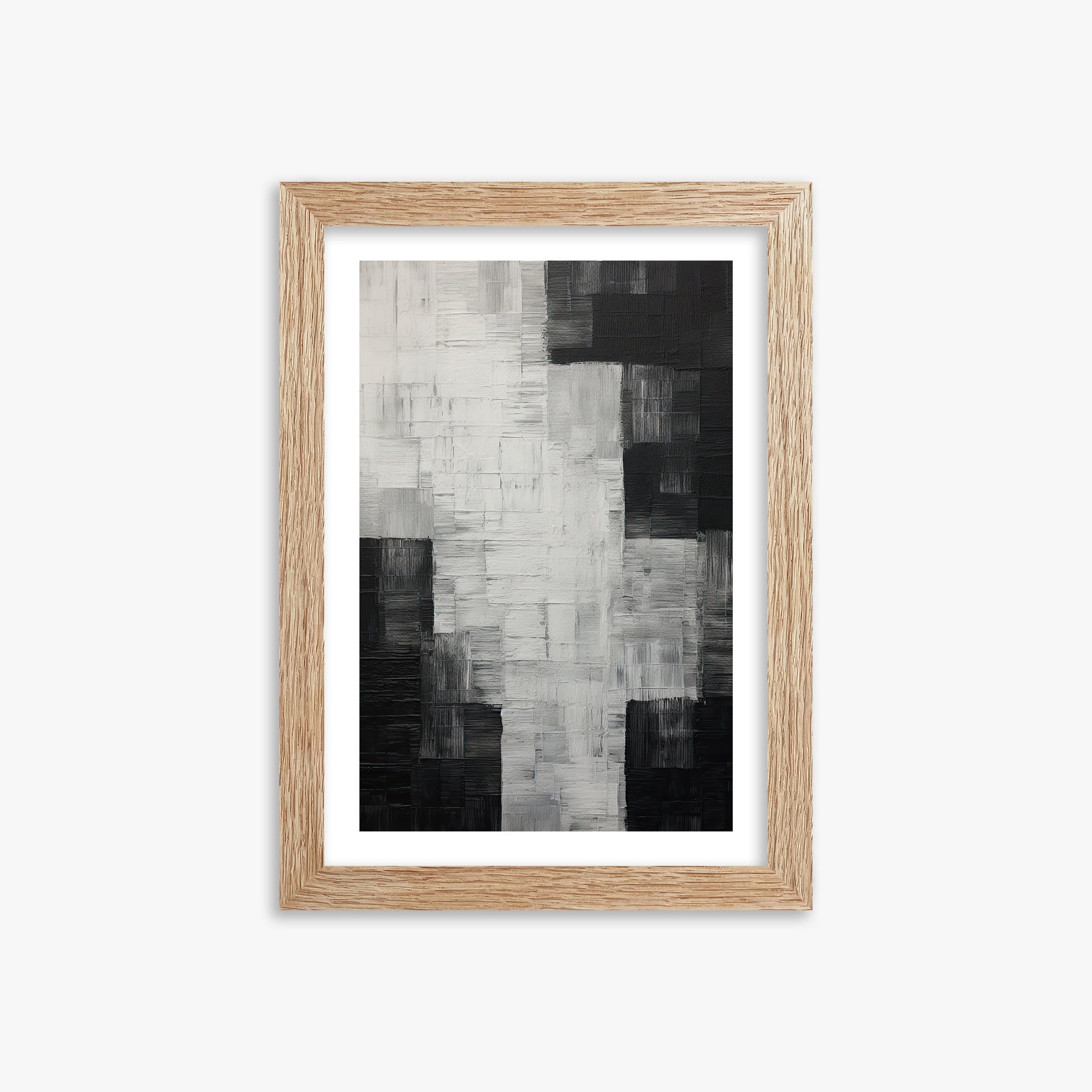 Monochrome Matrix, 21x30cm Framed Art Reproduction With Raw Oak Frame