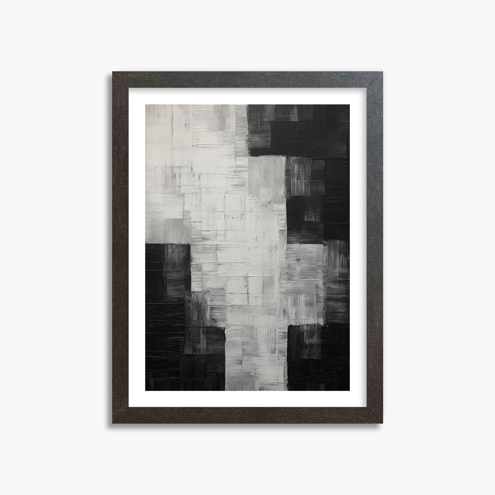 Monochrome Matrix, 30x40cm Framed Art Reproduction With Espresso Frame