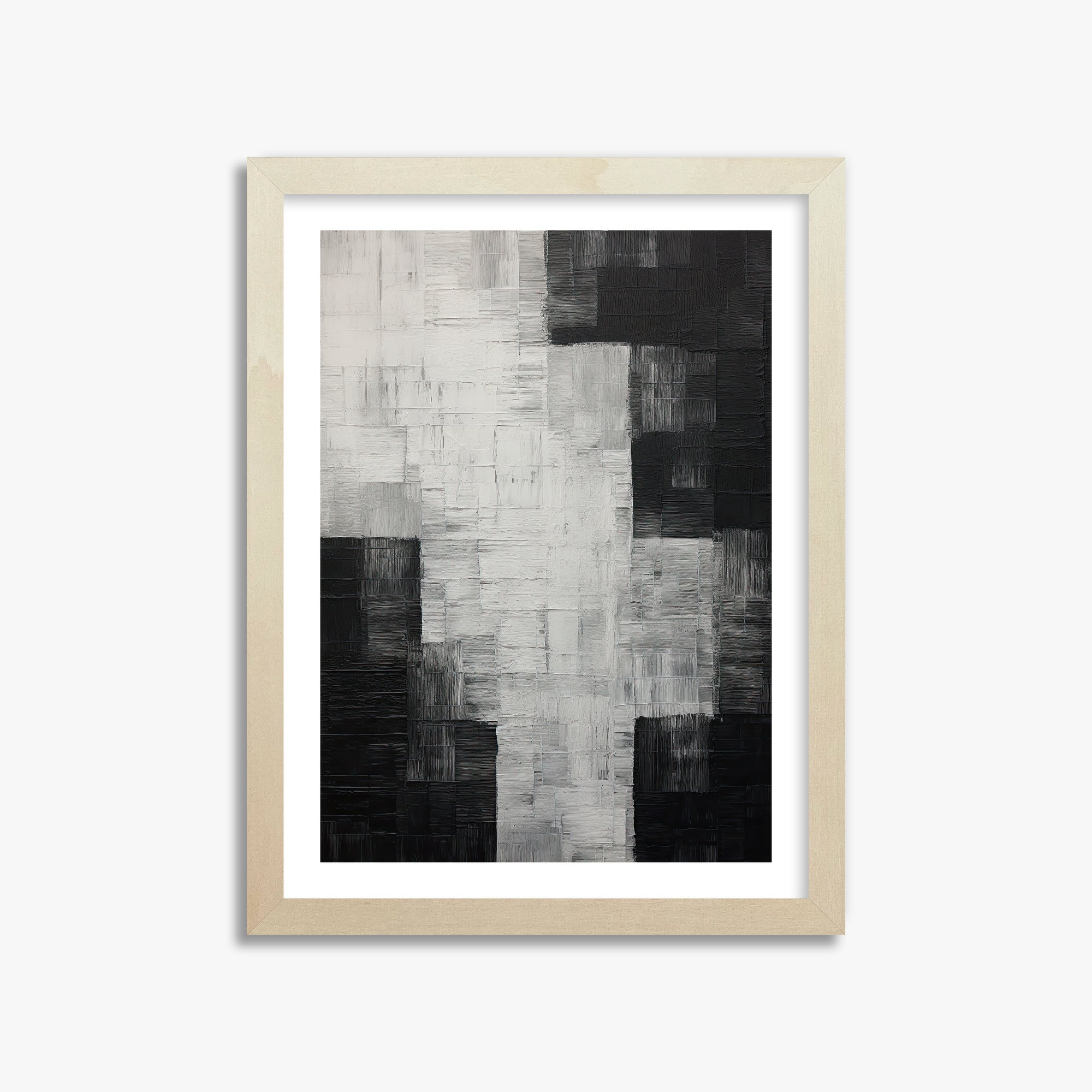 Monochrome Matrix, 30x40cm Framed Art Reproduction With Lime Wood Frame
