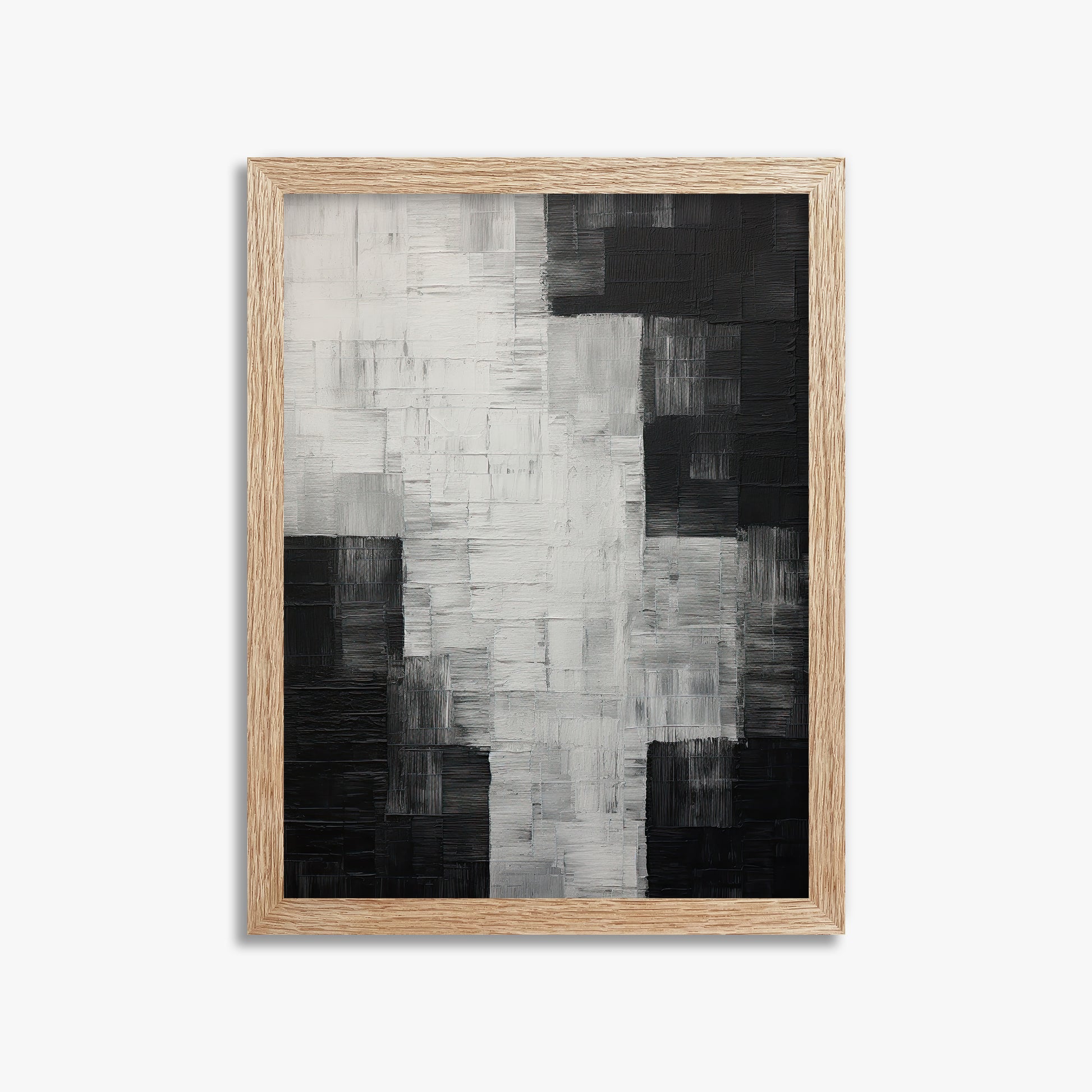 Monochrome Matrix, 30x40cm Framed Art Reproduction With Raw Oak Frame