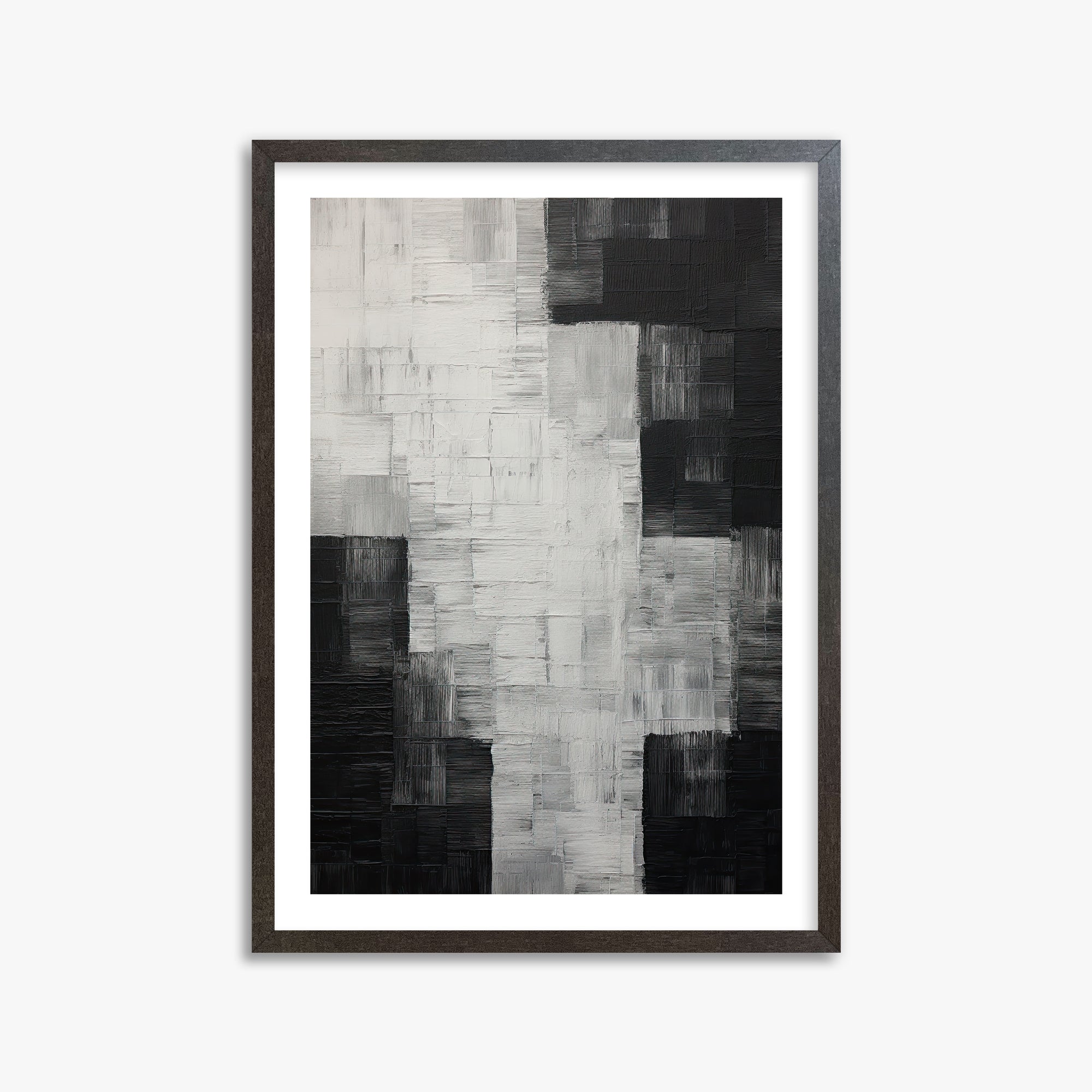 Monochrome Matrix, 50x70cm Framed Art Reproduction With Espresso Frame