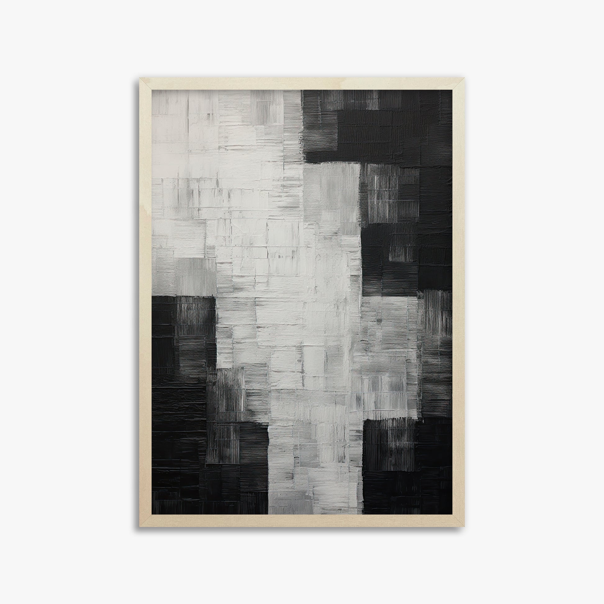 Monochrome Matrix, 50x70cm Framed Art Reproduction With Lime Wood Frame