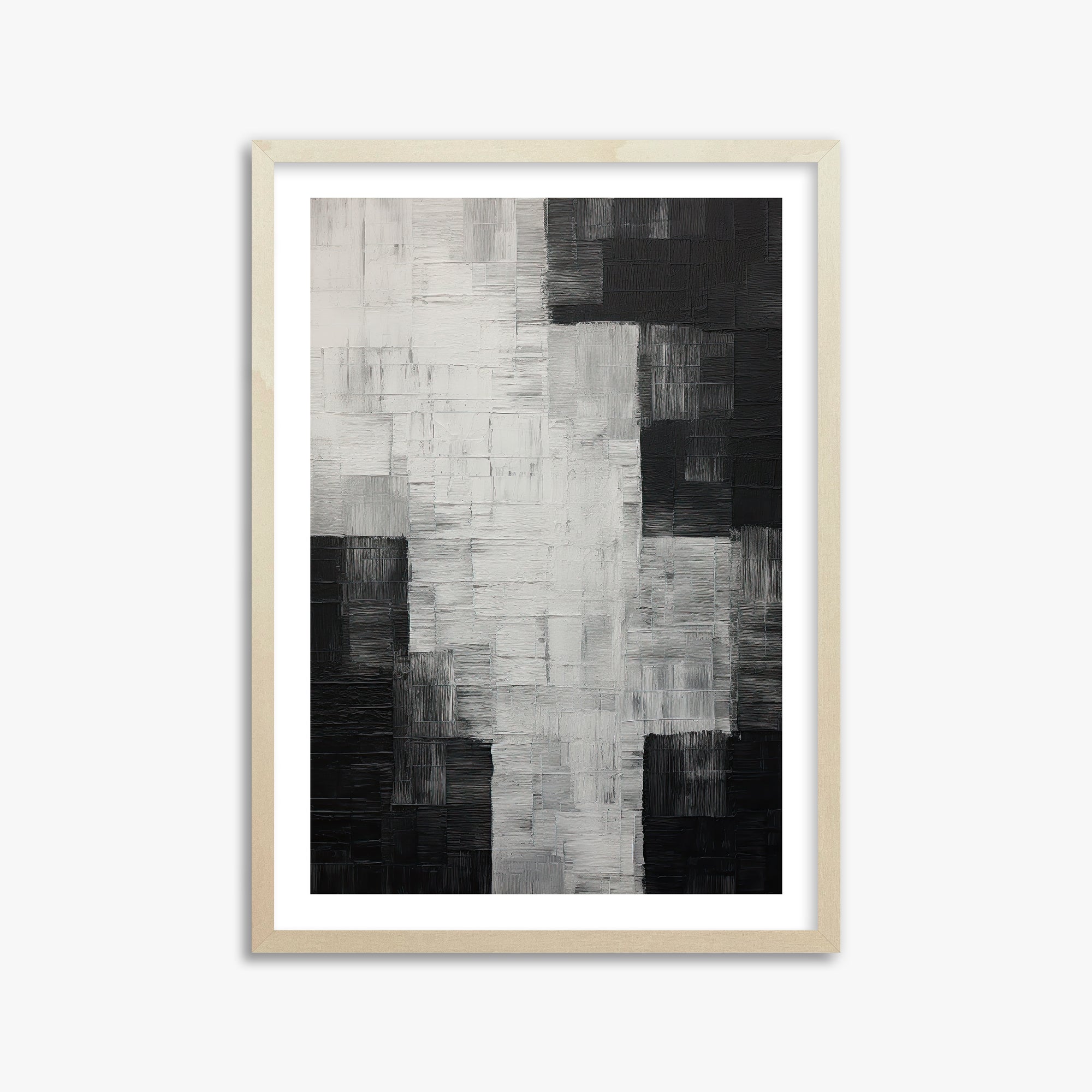 Monochrome Matrix, 50x70cm Framed Art Reproduction With Lime Wood Frame