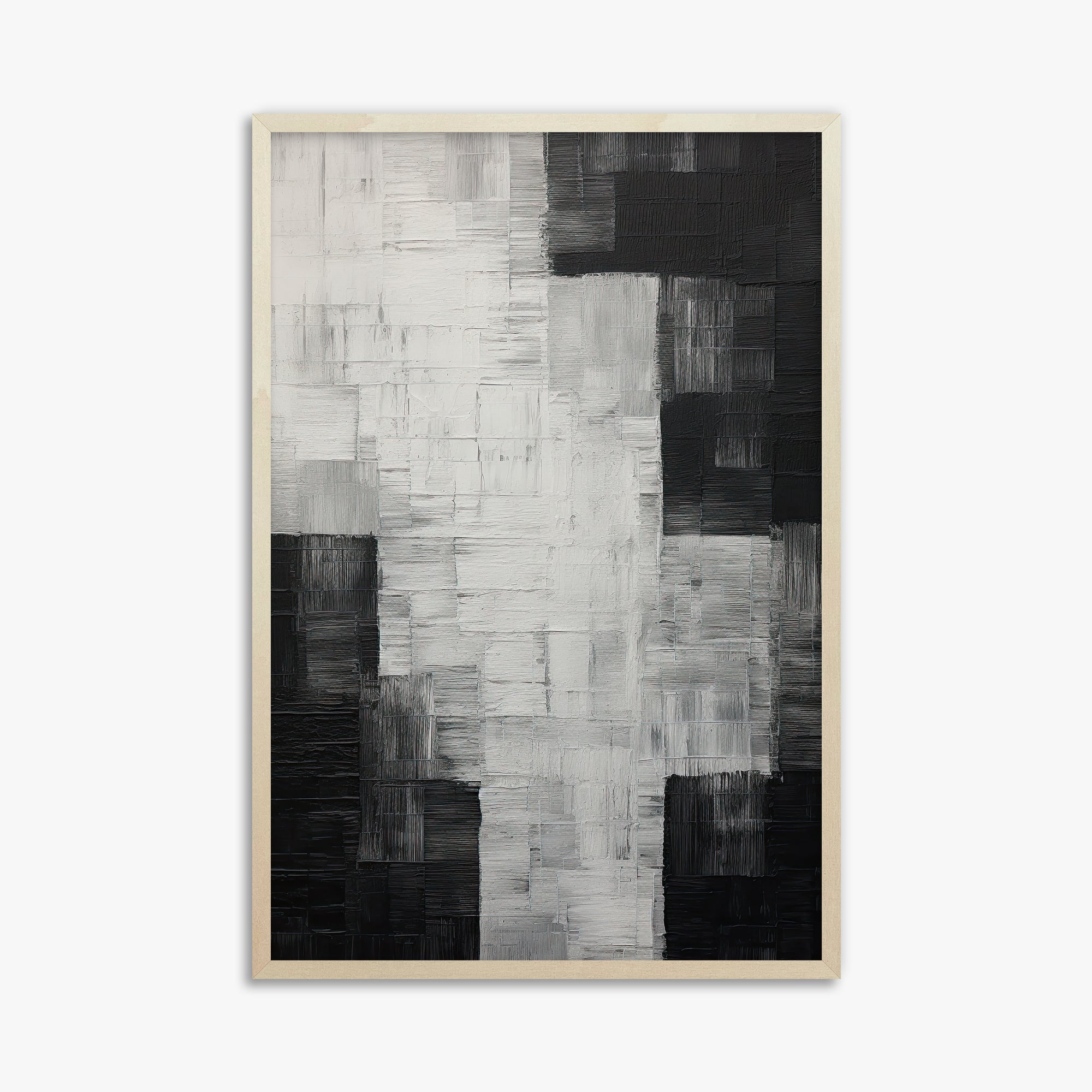Monochrome Matrix, 61x91cm Framed Art Reproduction With Lime Wood Frame