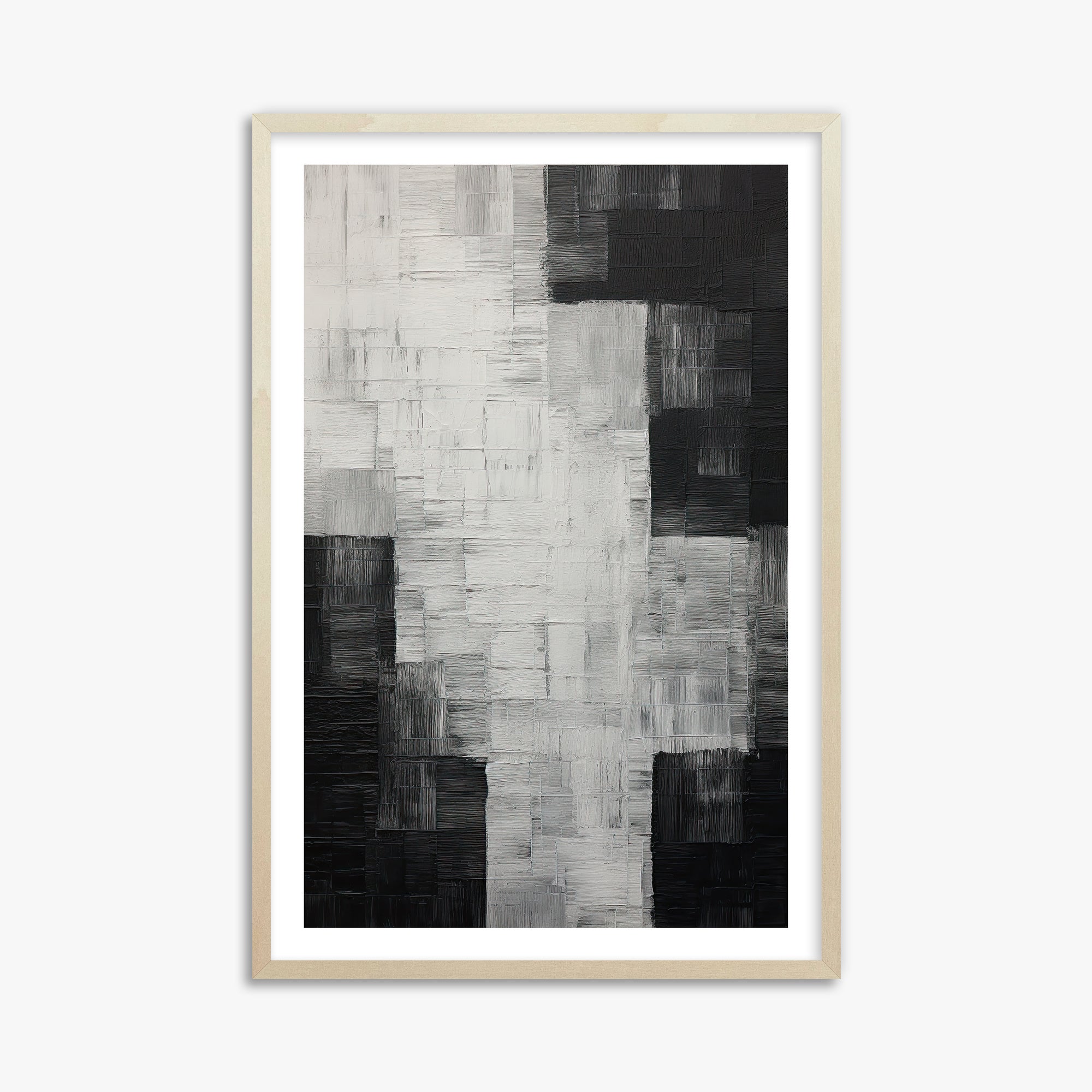 Monochrome Matrix, 61x91cm Framed Art Reproduction With Lime Wood Frame