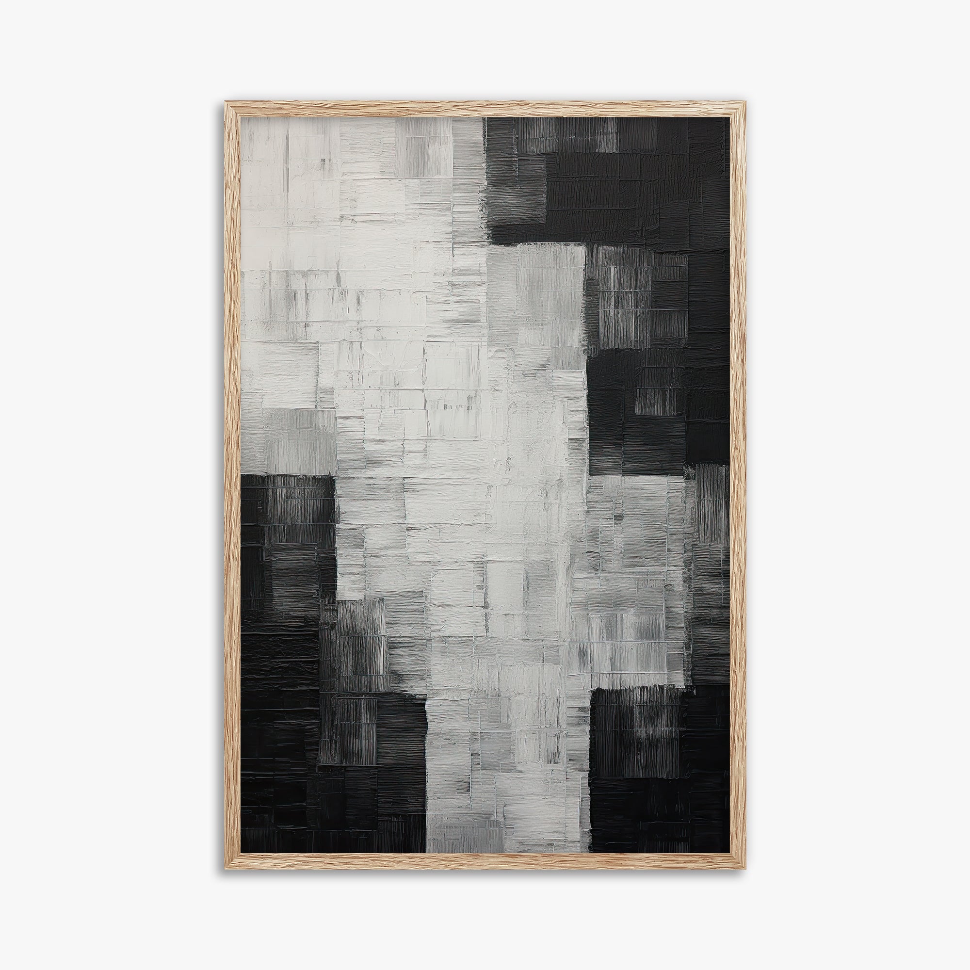 Monochrome Matrix, 61x91cm Framed Art Reproduction With Raw Oak Frame