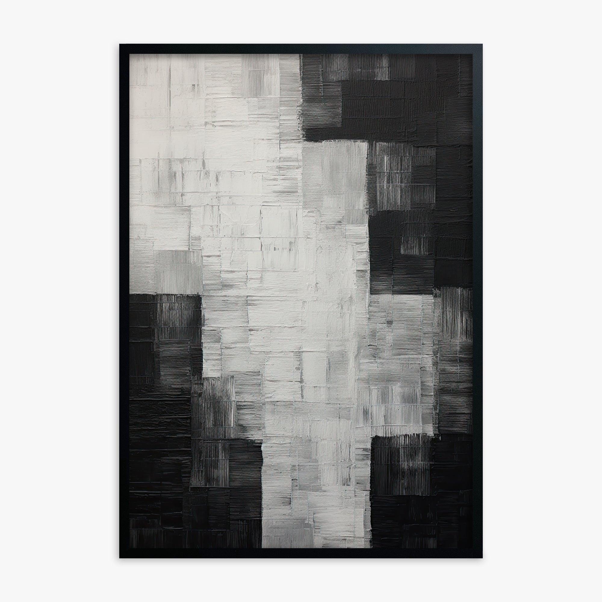 Monochrome Matrix, Black Framed Poster With Black Frame