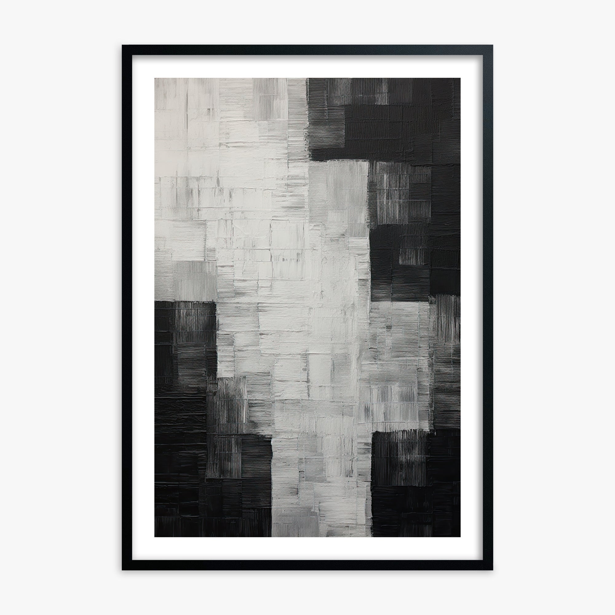 Monochrome Matrix, Black Framed Poster With Black Frame