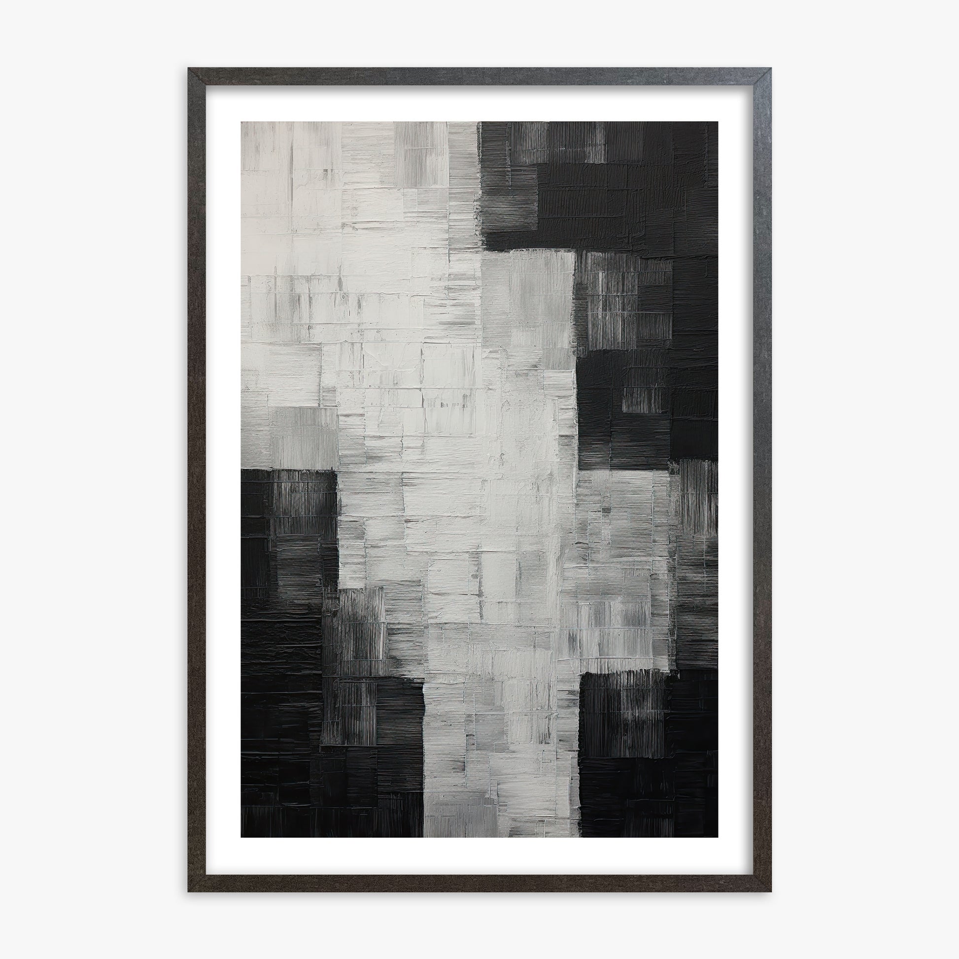 Monochrome Matrix, 70x100cm Framed Art Reproduction With Espresso Frame