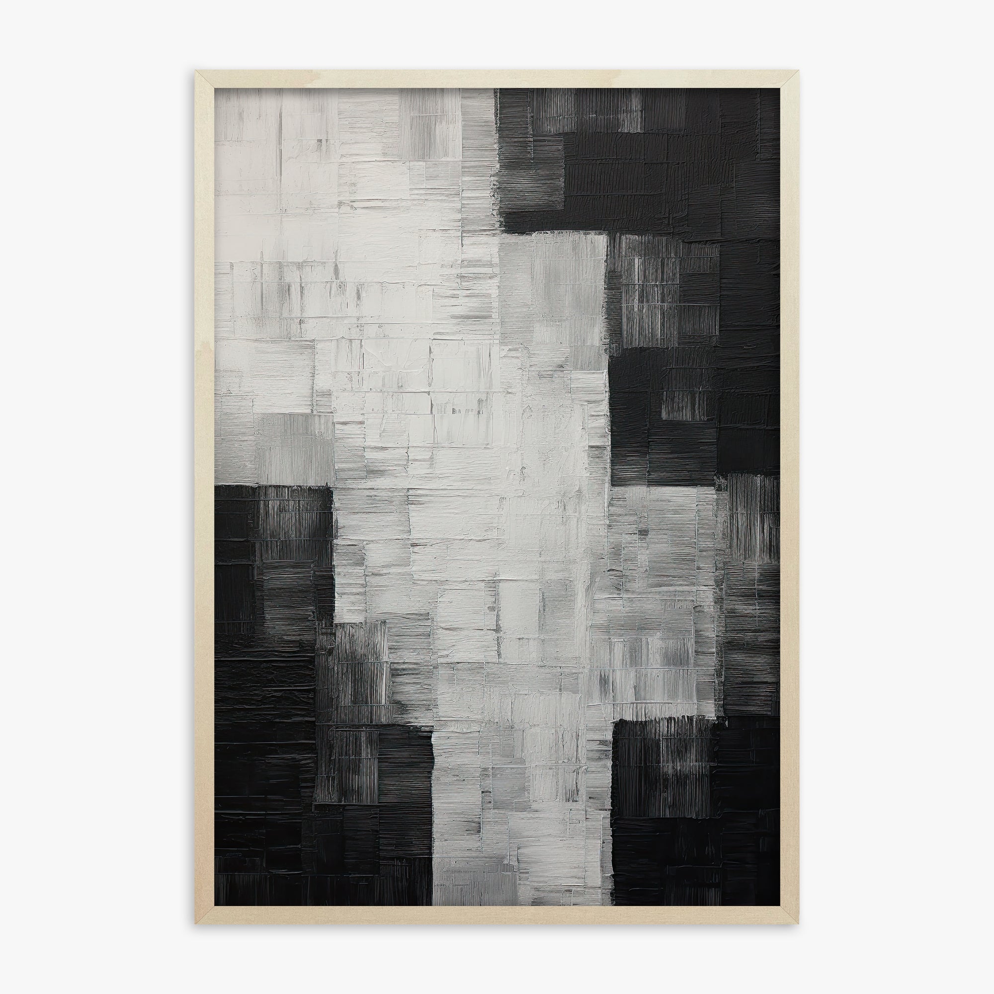 Monochrome Matrix, 70x100cm Framed Art Reproduction With Lime Wood Frame