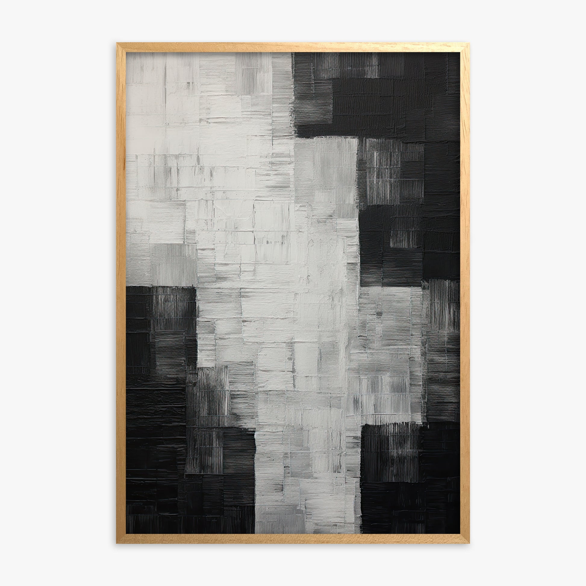 Monochrome Matrix, Oak Framed Poster With Oak Frame